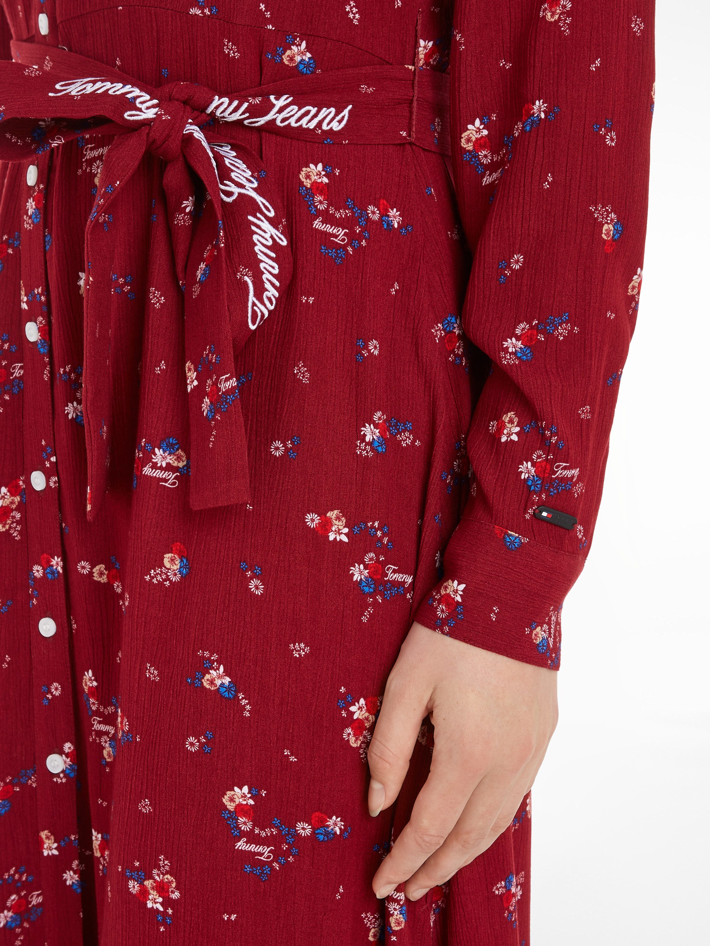Tommy Jeans Curve Jurk met overhemdkraag TJW FLORAL BELT SHIRT DRESS EXT