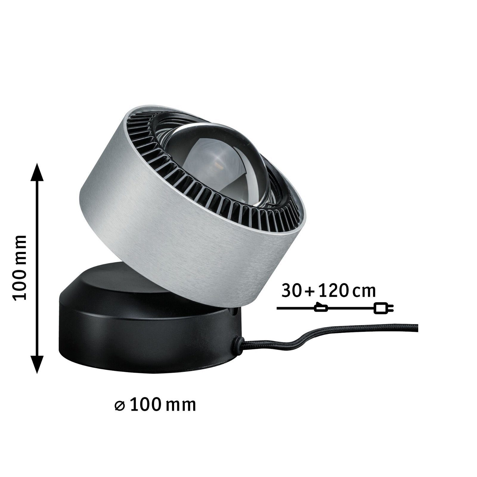 Paulmann Led-tafellamp Aldan 1x3,5W zwart/alu geborsteld 230V aluminium (1 stuk)