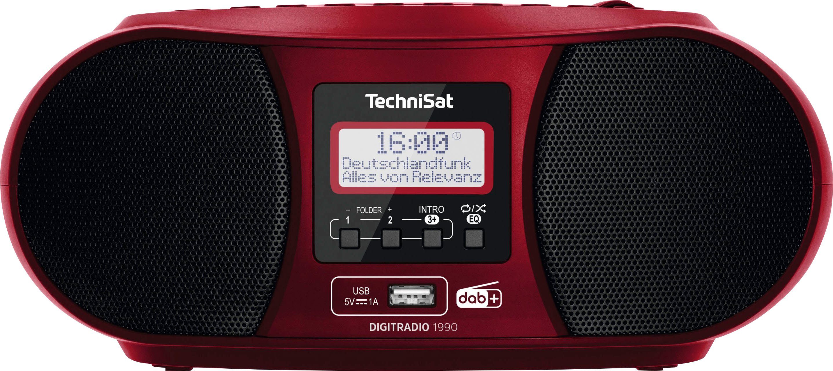 TechniSat DIGITRADIO 1990 Radio-CD-speler DAB+, FM AUX, Bluetooth, CD, DAB+, FM, USB Accu laadfuncti