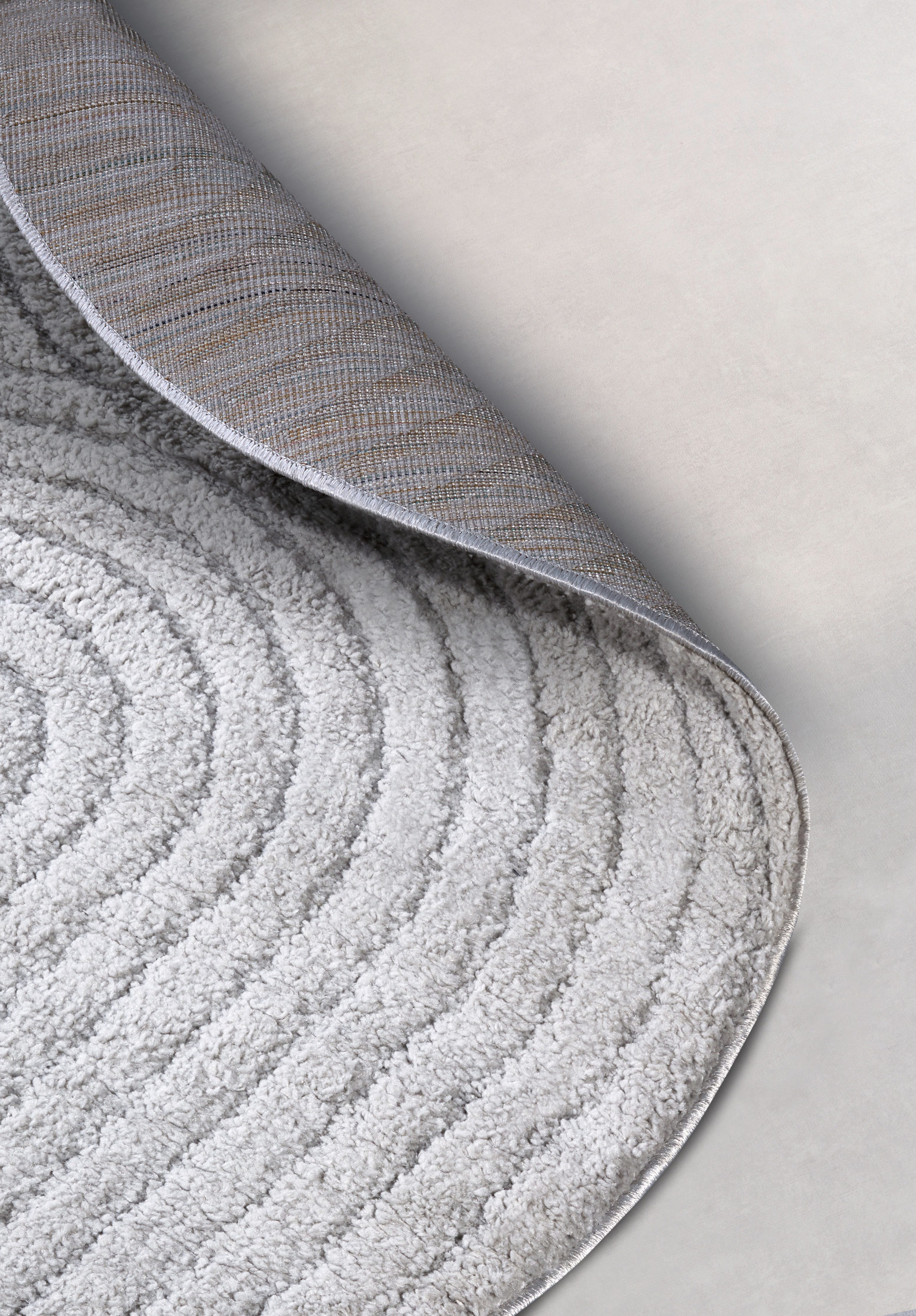 ELLE DECORATION Design-vloerkleed Cosy Panglao, ook als rond tapijt verkrijgbaar uni laagpolig, hoog-laag structuur, modern, scandi, boho, woonkamer