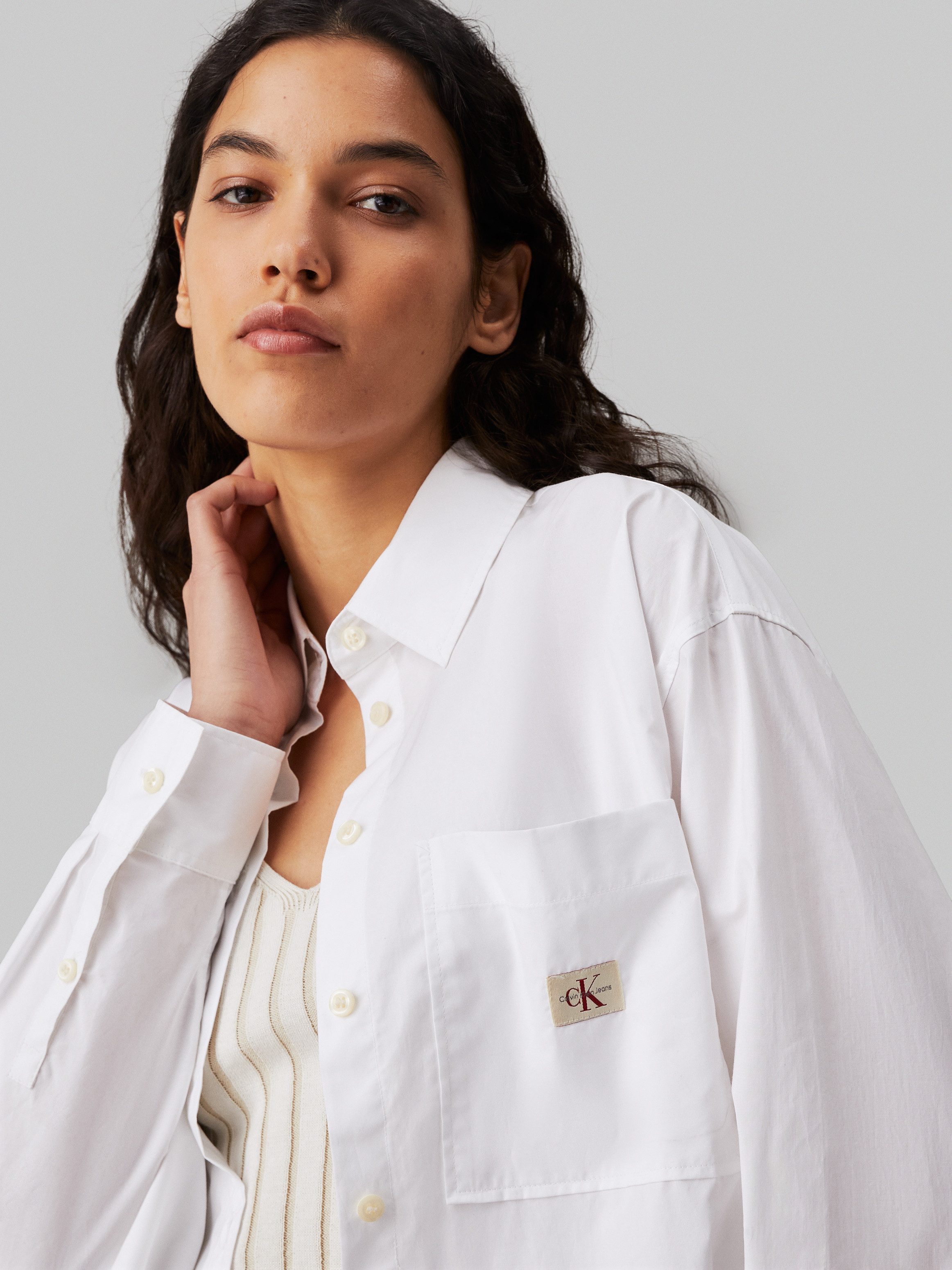 Calvin Klein Overhemd met lange mouwen WOVEN LABEL RELAXED SHIRT