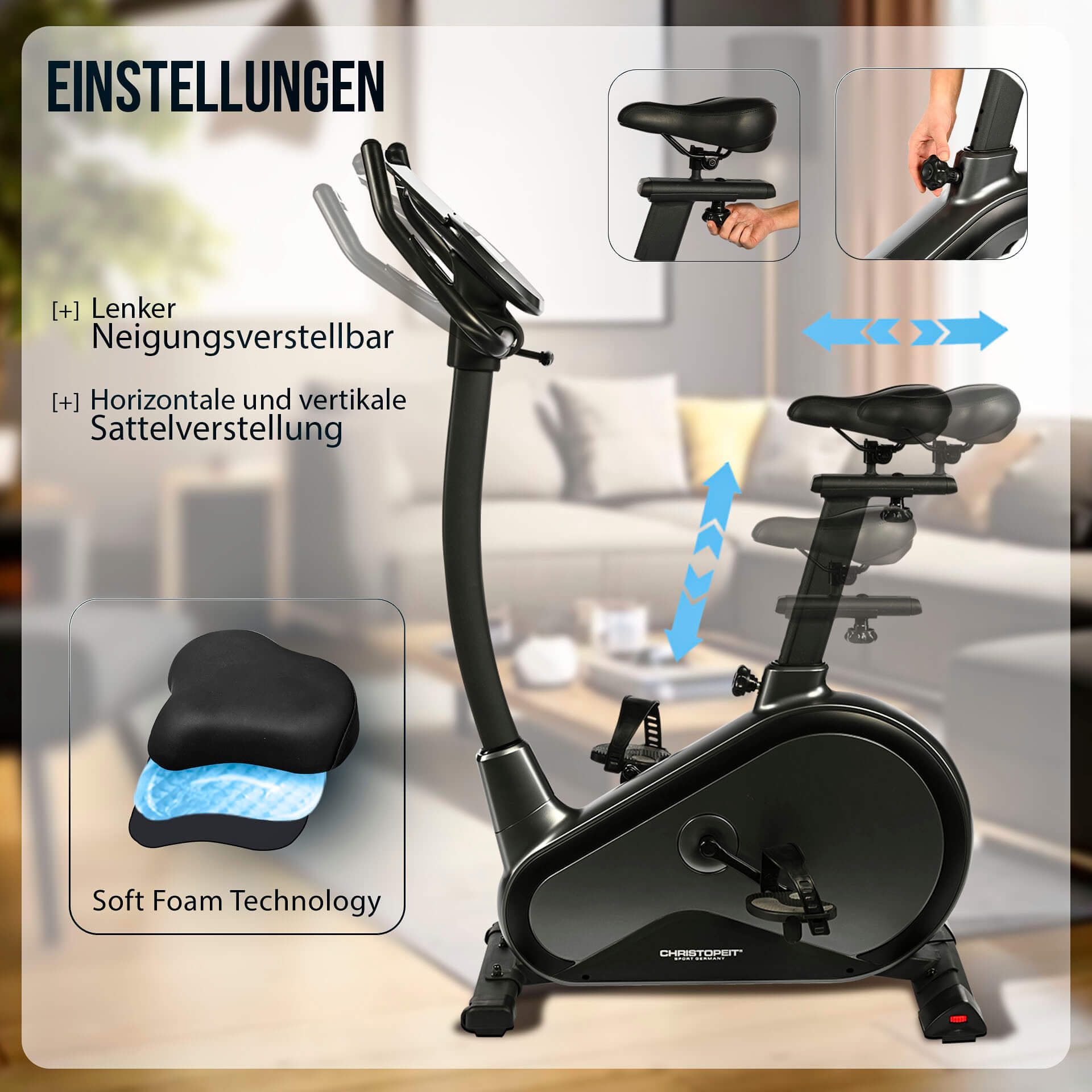 Christopeit Sport® Ergometer EM 8000 Kinomap-app compatibel