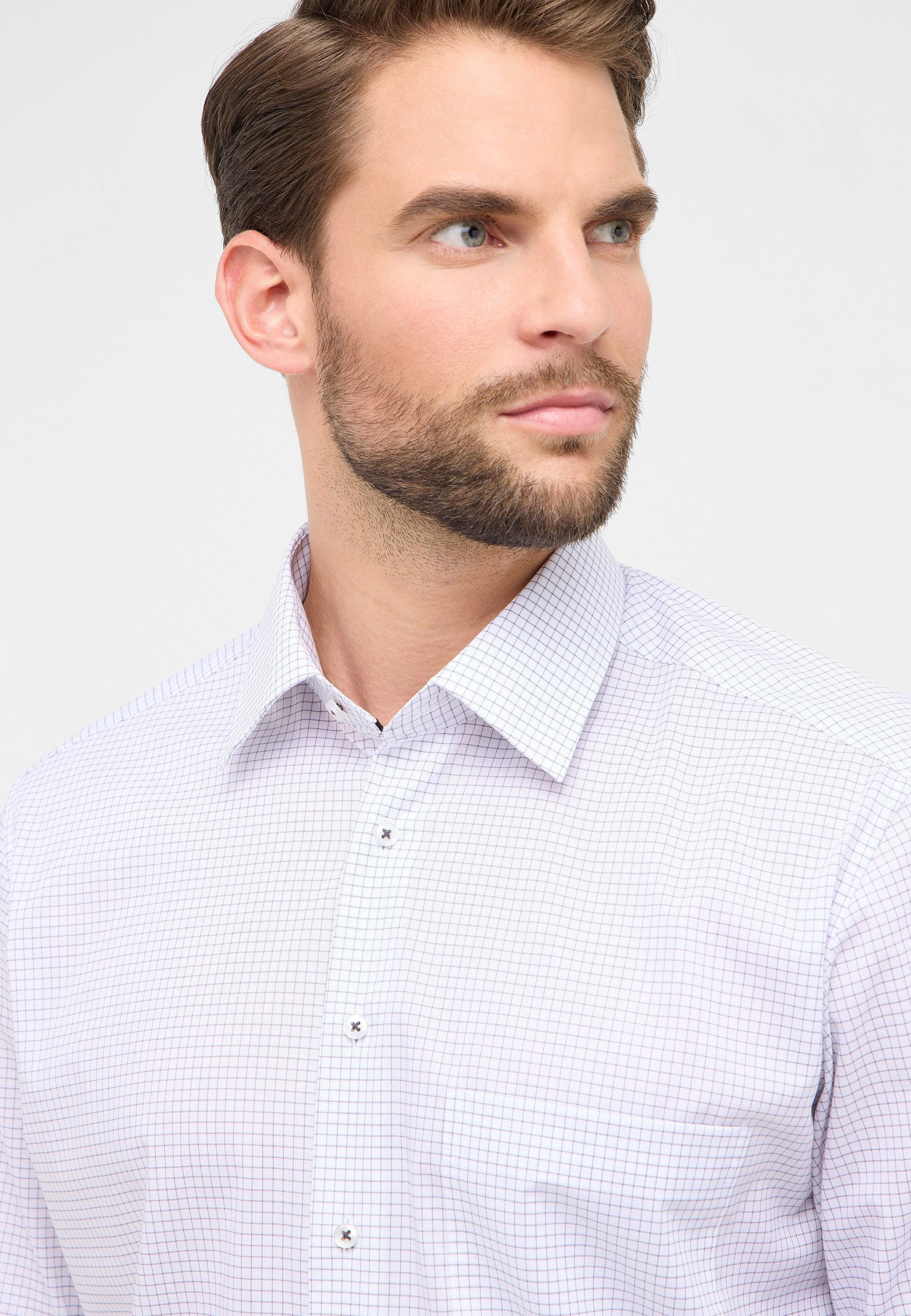 Eterna Overhemd met lange mouwen Comfort fit NON IRON (strijkvrij)