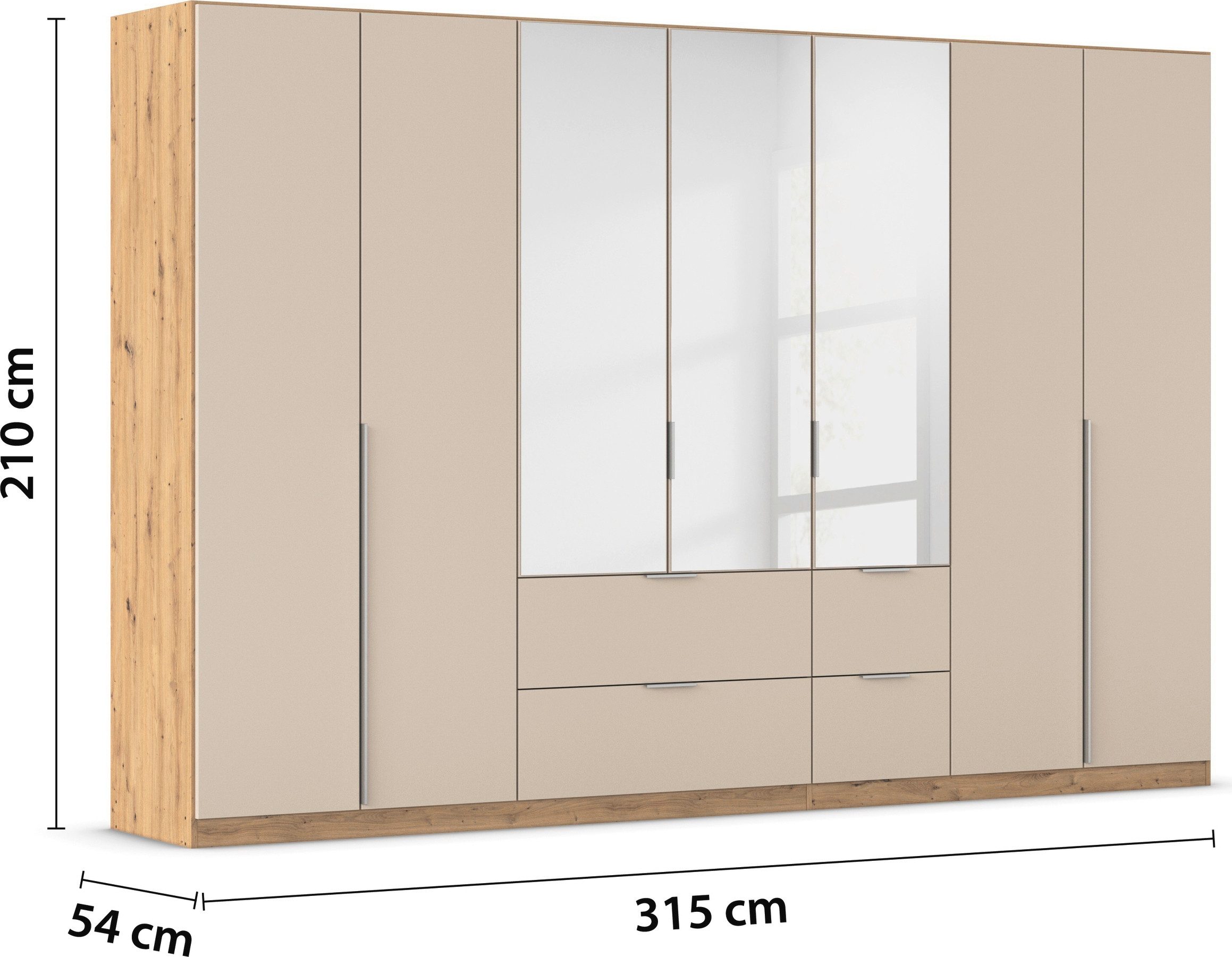 rauch Draaideurkast Kledingkast kast garderobe AGORDO met decor- of hoogglansfront