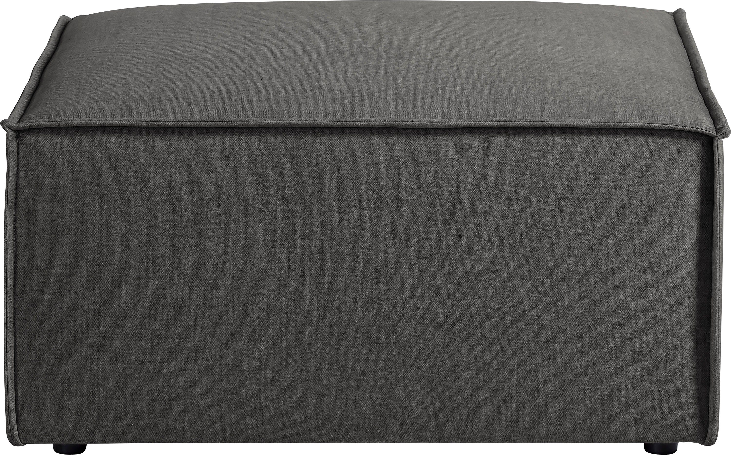 Home affaire Hocker Sherwood Vierkante poef/voetenbank, ideale als aanvulling op de "SHERWOOD" love seat