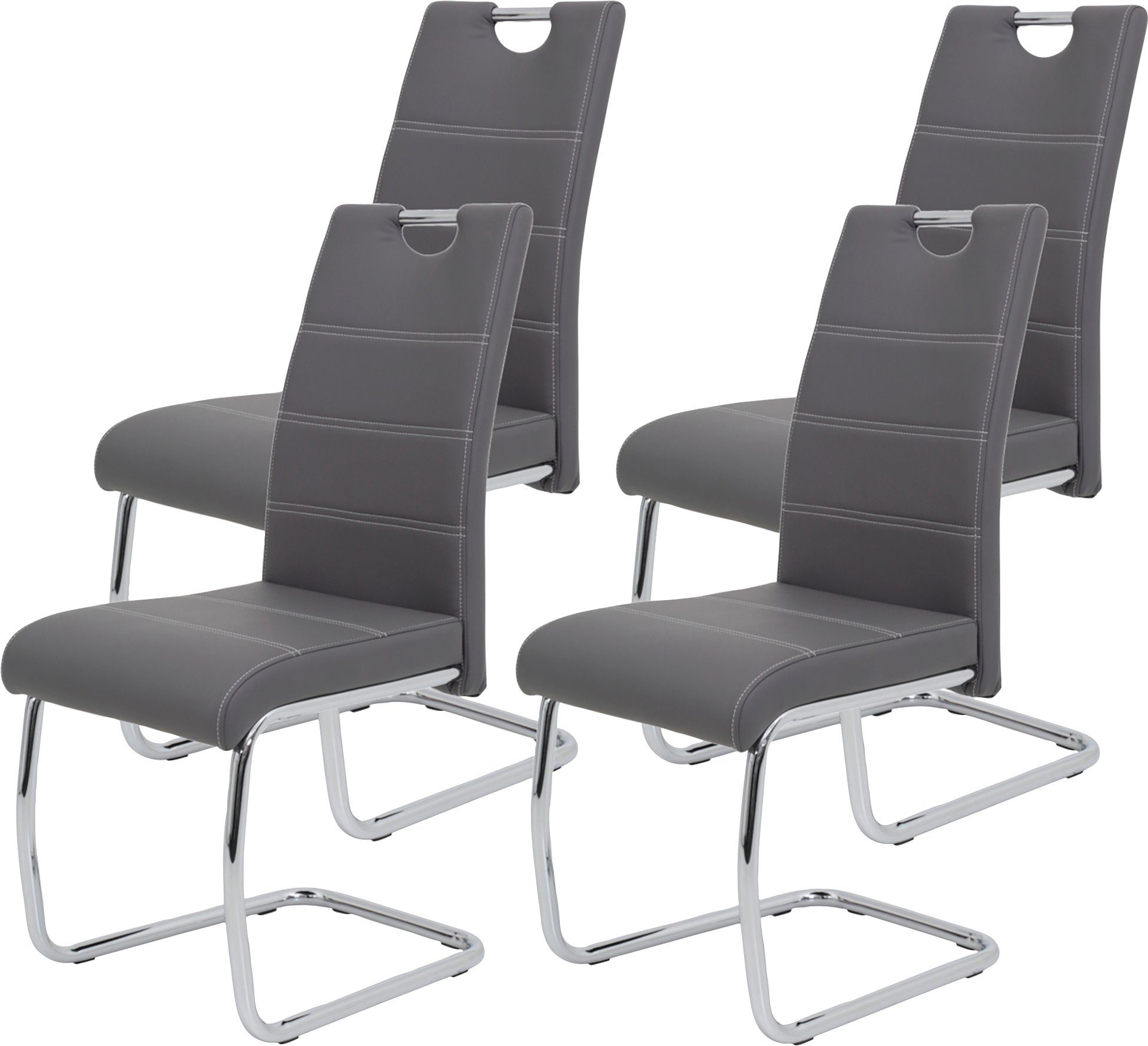 HELA Vrijdragende stoel Flora, eetkamerstoelen Vrijdragende stoel set: 1, 2 of 4 stuks, hoog zitcomfort