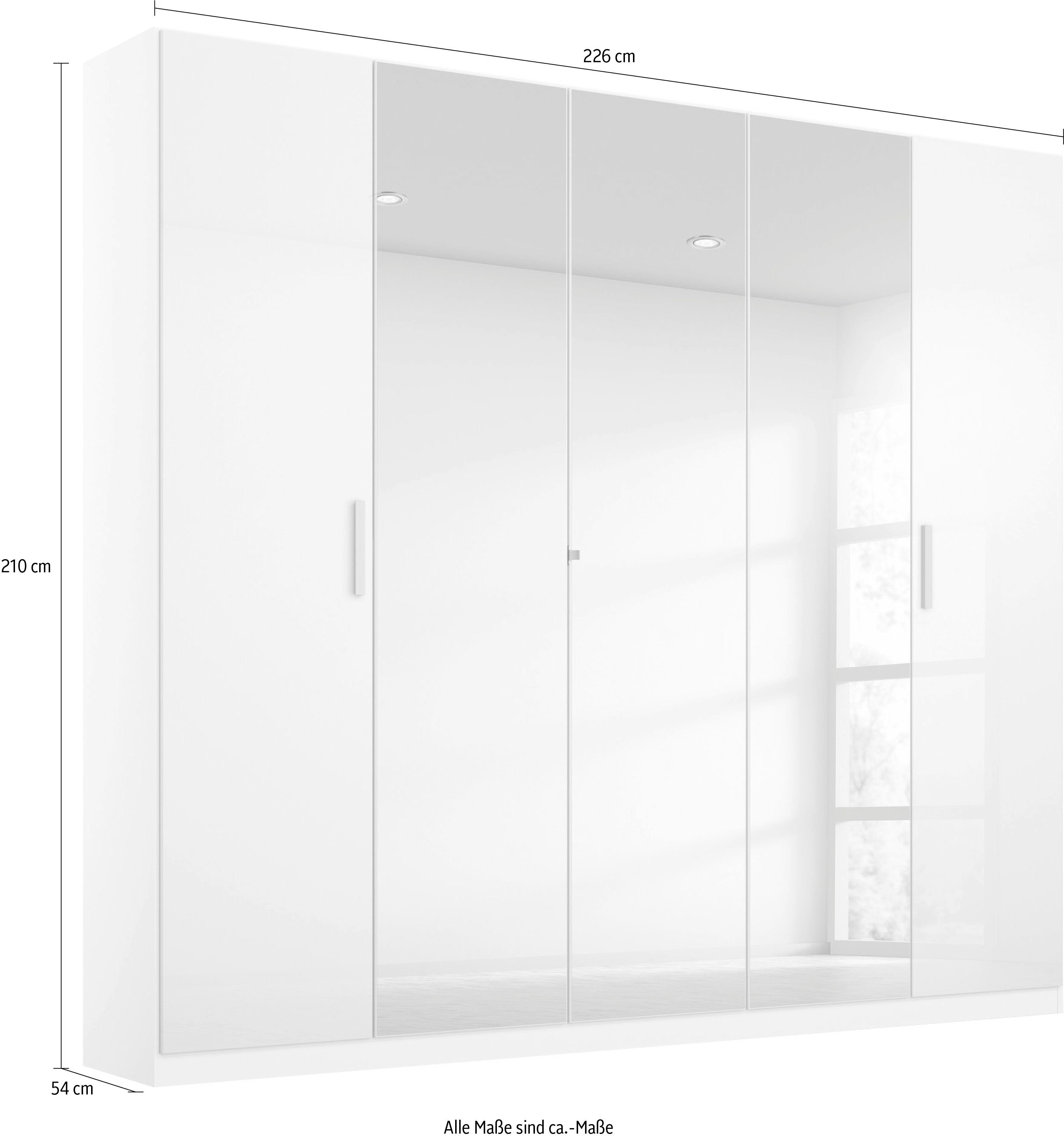 rauch Draaideurkast Koluna Hoogglansfront met spiegel, inclusief 2 lades en extra planken
