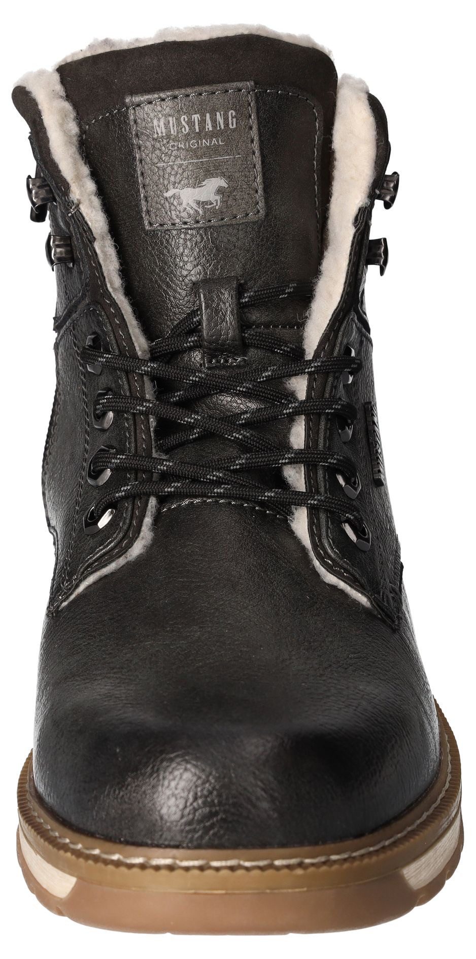 Mustang Shoes Winterlaarzen casual mode, veterschoenen, winterlaarzen met oogjes en logo-patch