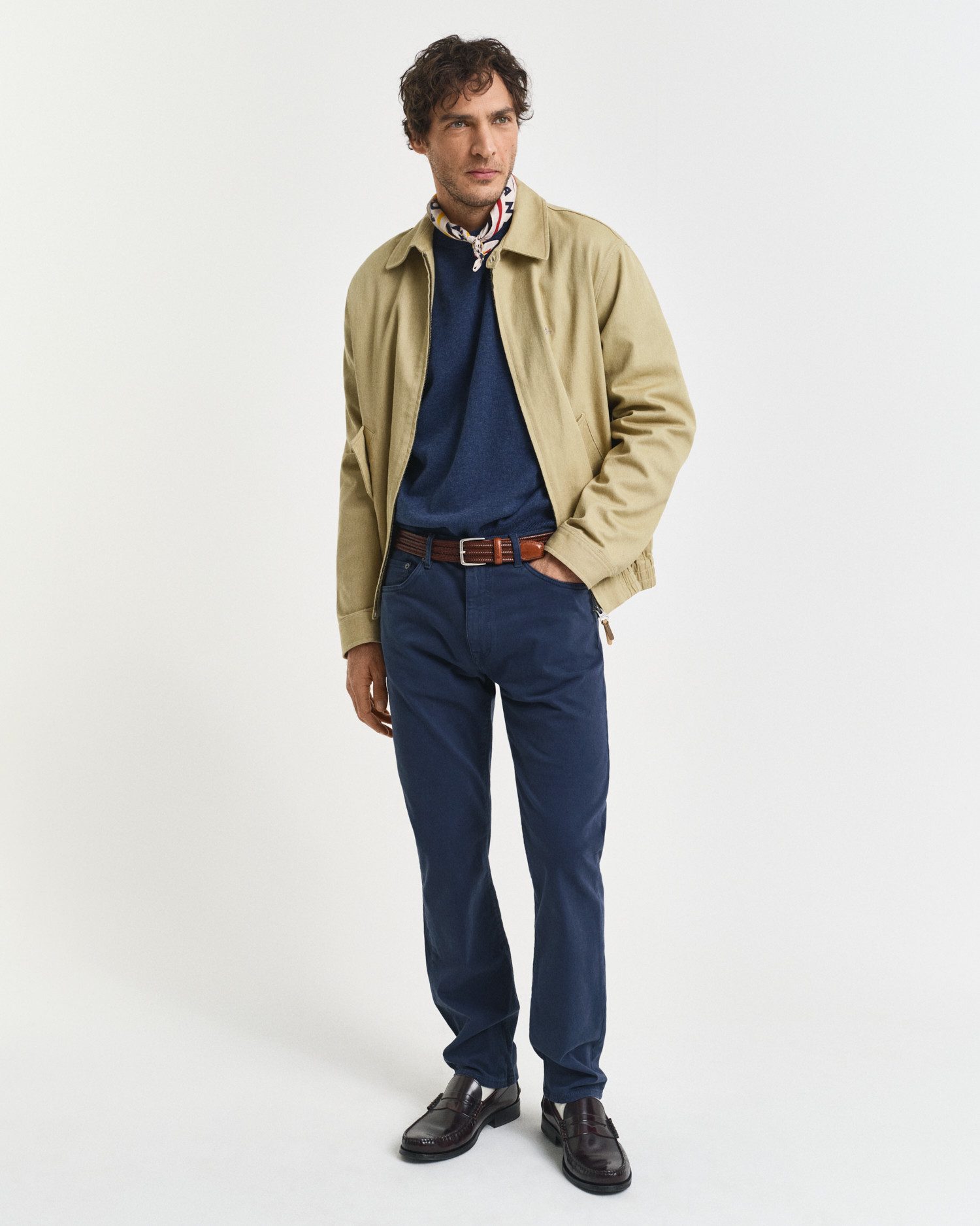Gant Trui met ronde hals CLASSIC COTTON C-NECK Premium gebreide trui van zacht 100% katoen, overgangstrui