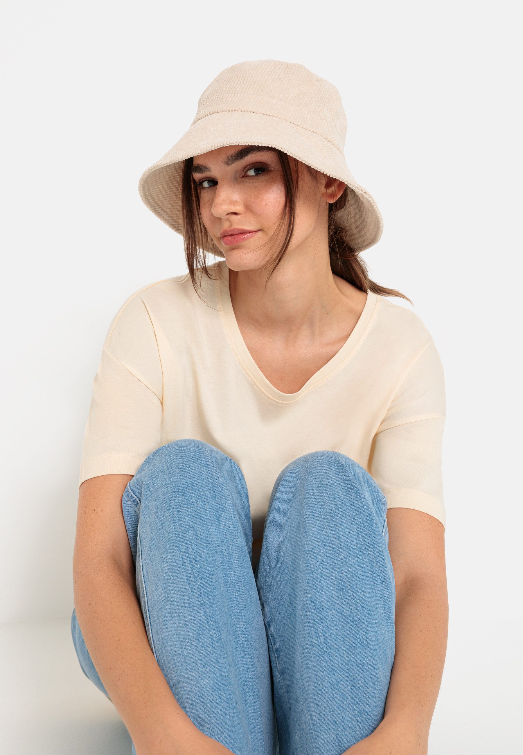 LSCN by LASCANA Vissershoed Outdoorhoed bucket hat zomerhoed in cord-optiek