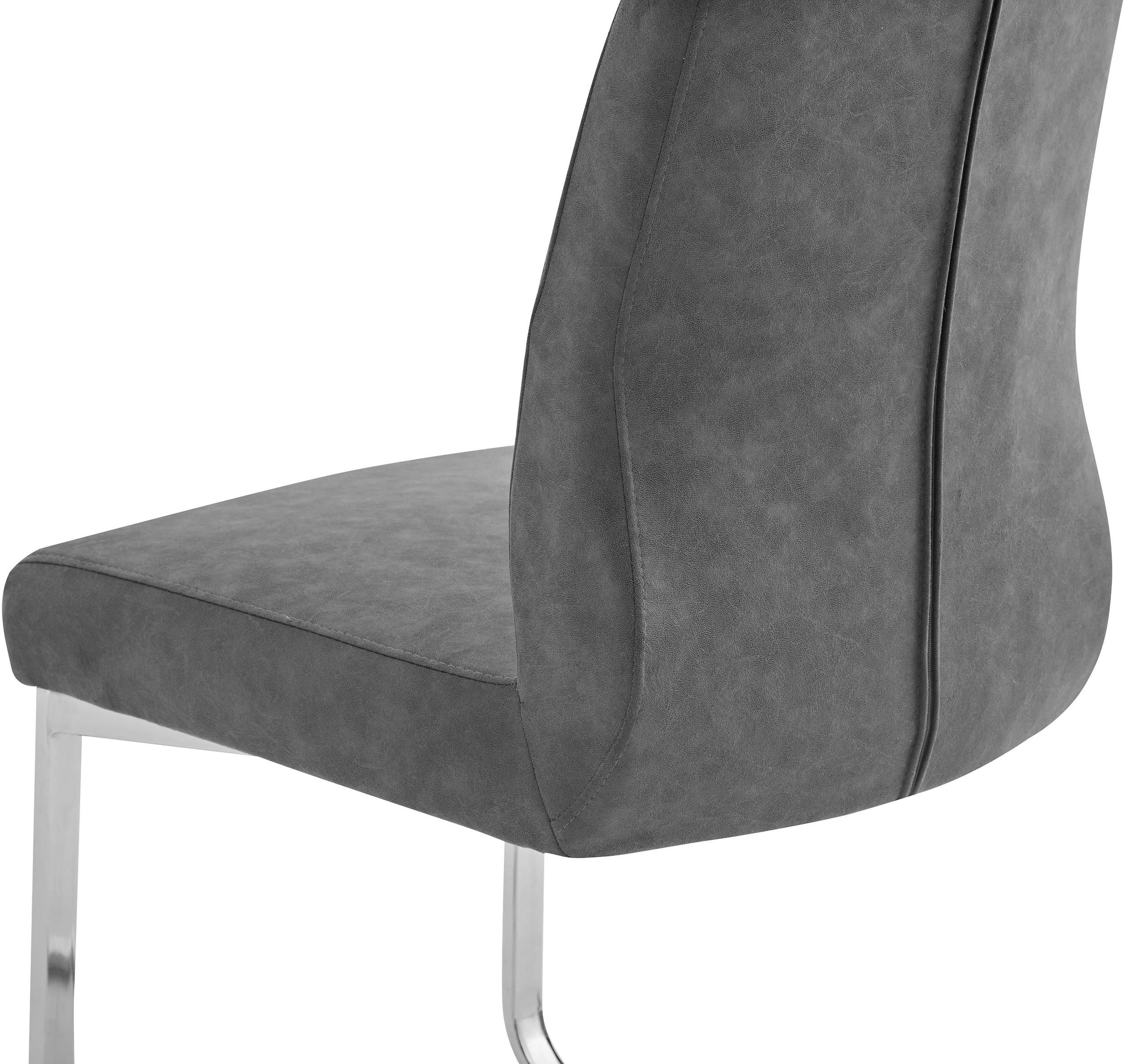byLIVING Eetkamerstoel Marlen XXL belastbaar tot 150 kg, vintage bekleding, sledestoel (set, 2 stuks)