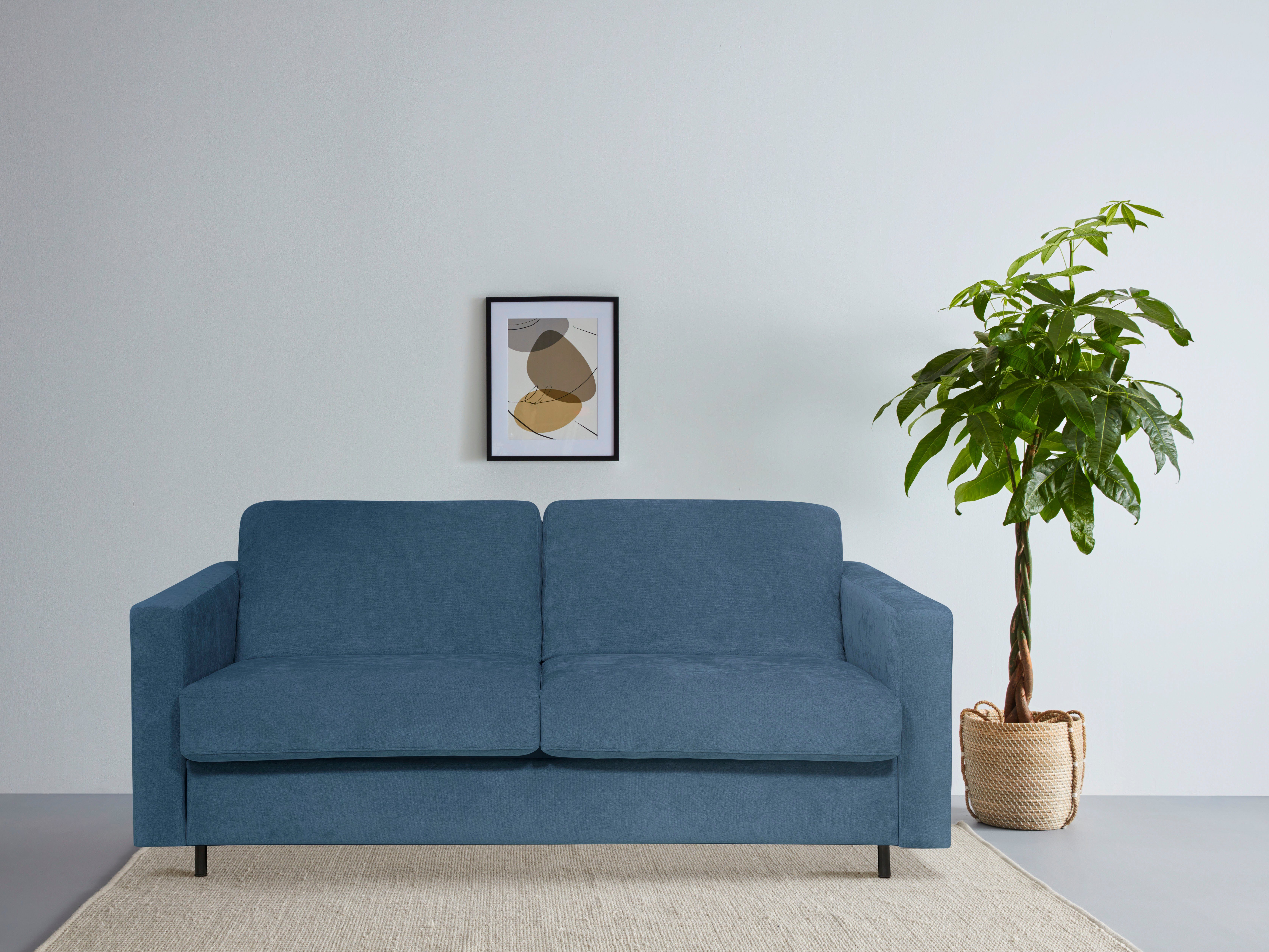 Home affaire Slaapbank Virming Doorslaapfunctie met vering en matras blauw, slaapbanken