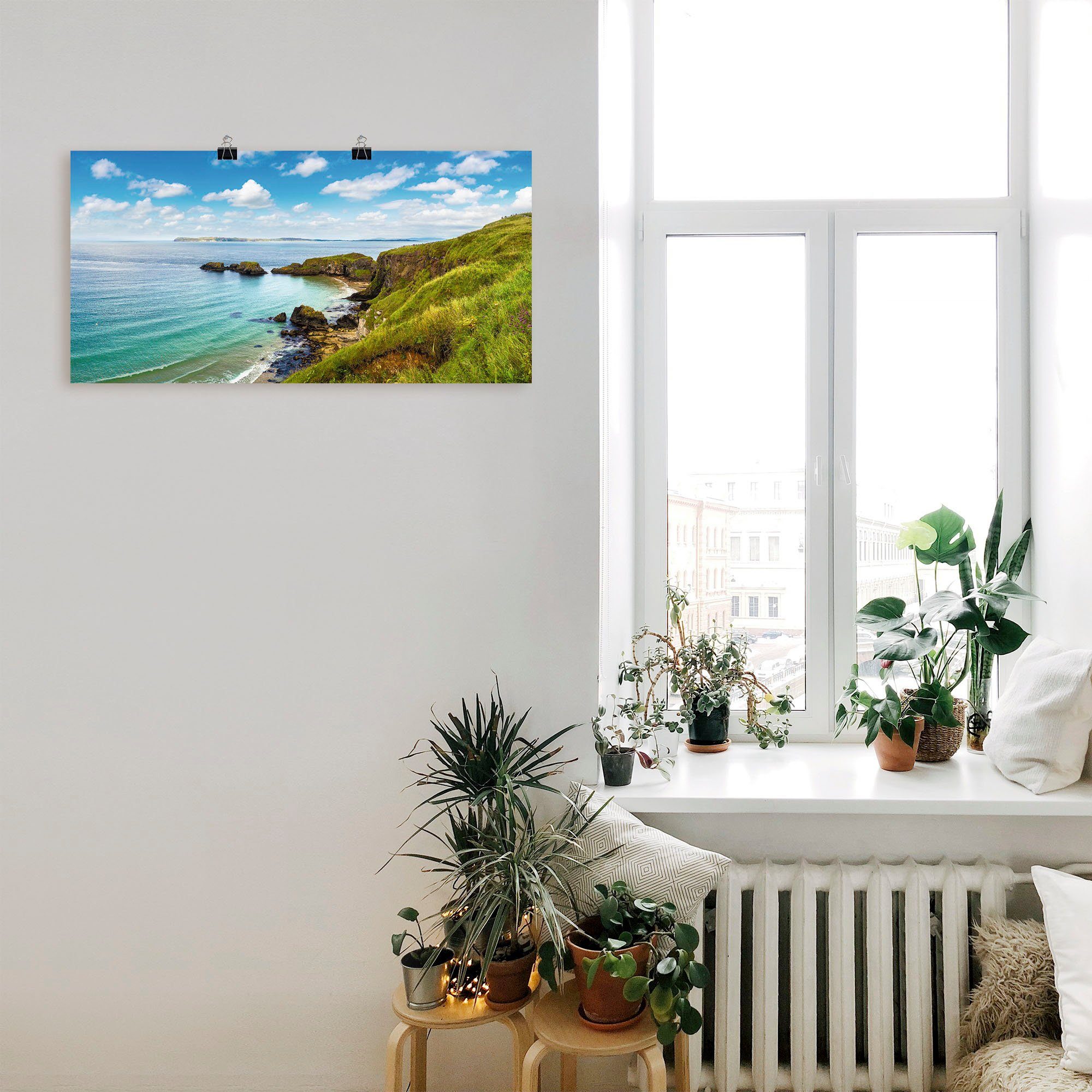 Artland Artprint Kustpad in Carrick-a-Rede als artprint op linnen, poster in verschillende formaten maten