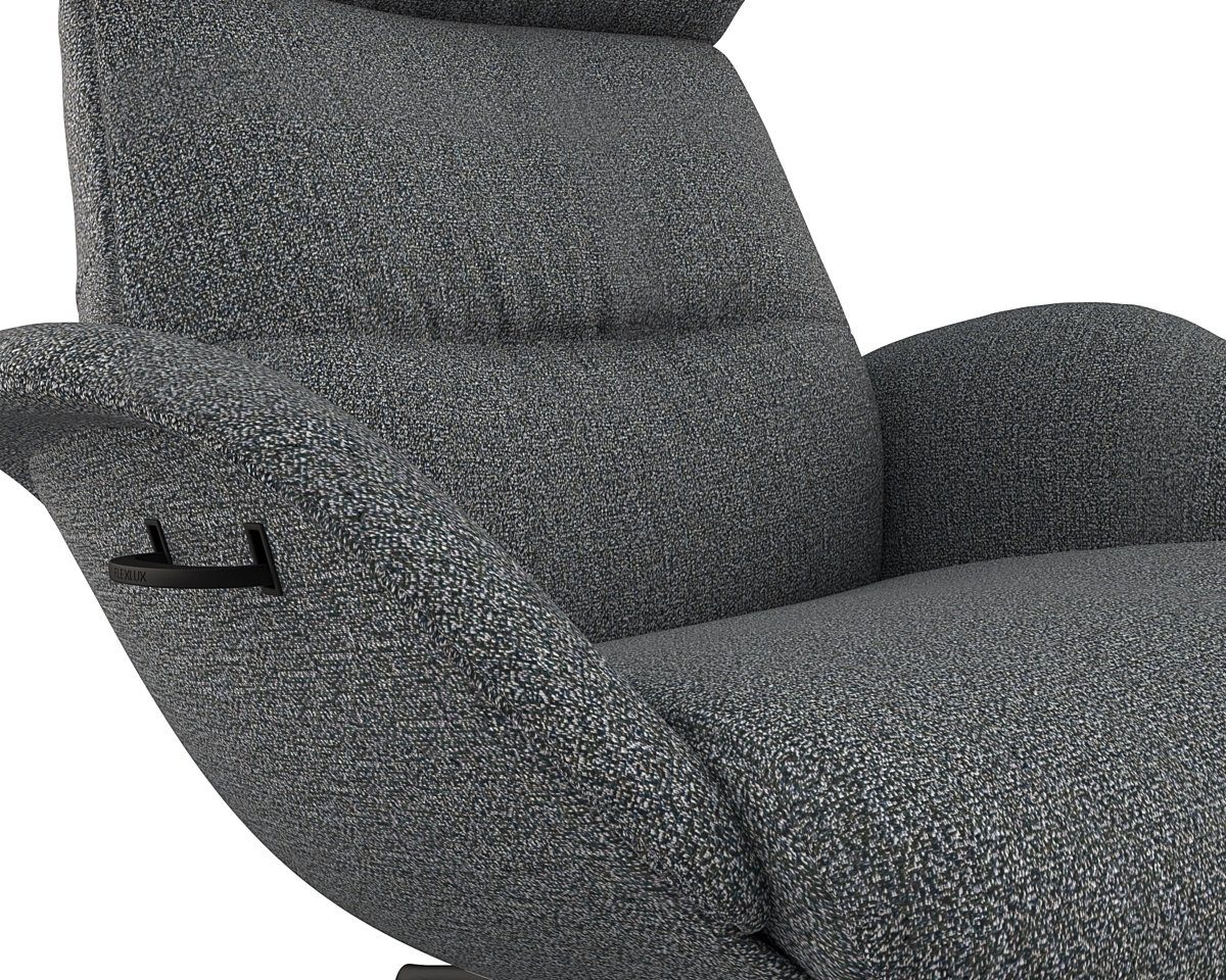 FLEXLUX Relaxfauteuil Relaxchairs More Eersteklas comfort, rug- en hoofdsteunverstelling, draaibaar, zwarte voet