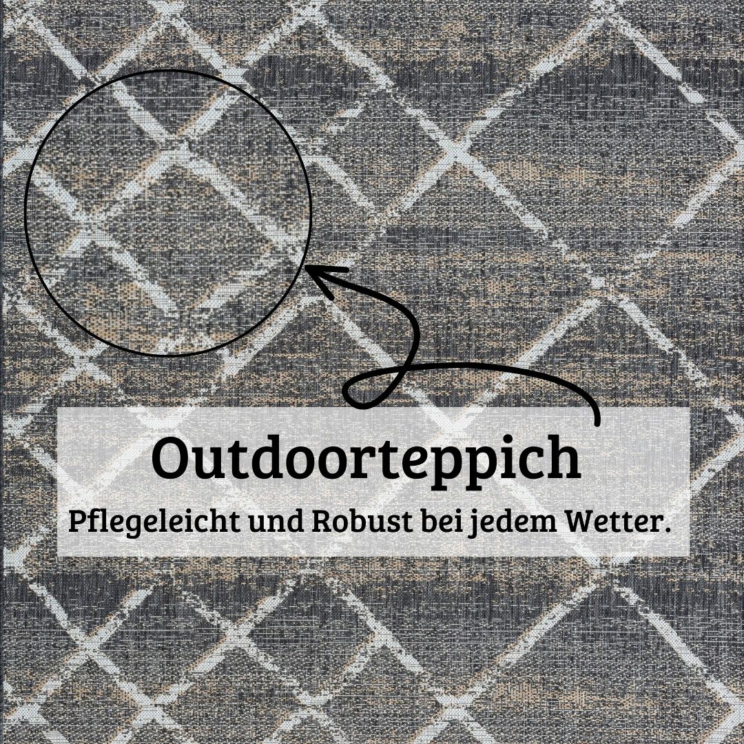 my home Vloerkleed Sorren voorraadopruiming Ruitenpatroon, geschikt voor binnen- en buitengebruik, terras & balkon