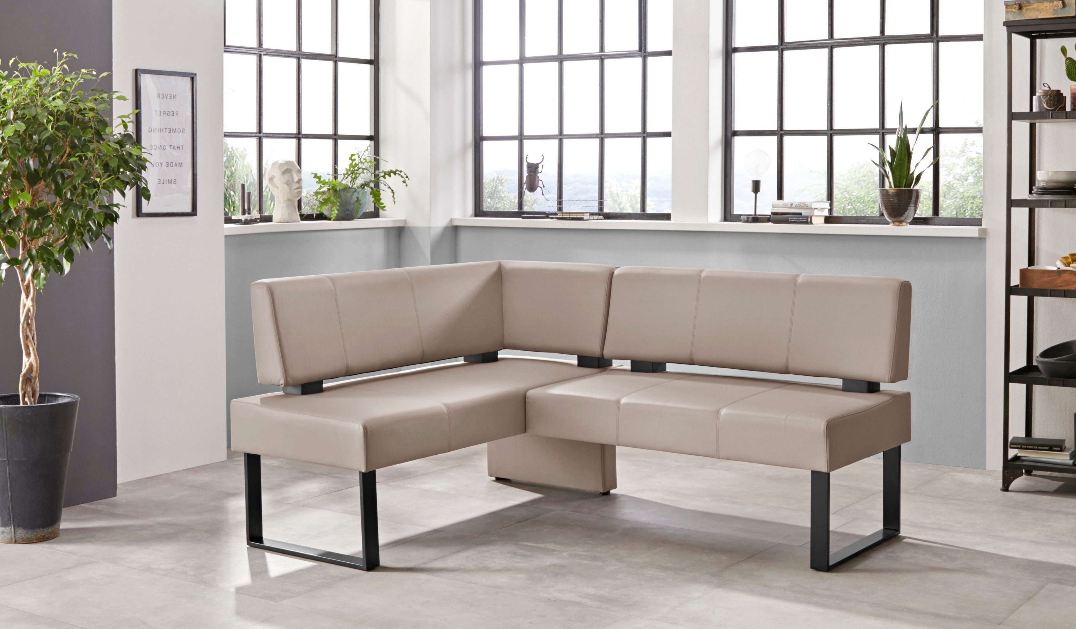 Home affaire Hoekbank Oliver met metalen frame, keukenbank verschillende hoezen cord eetkamerbank ottos choice