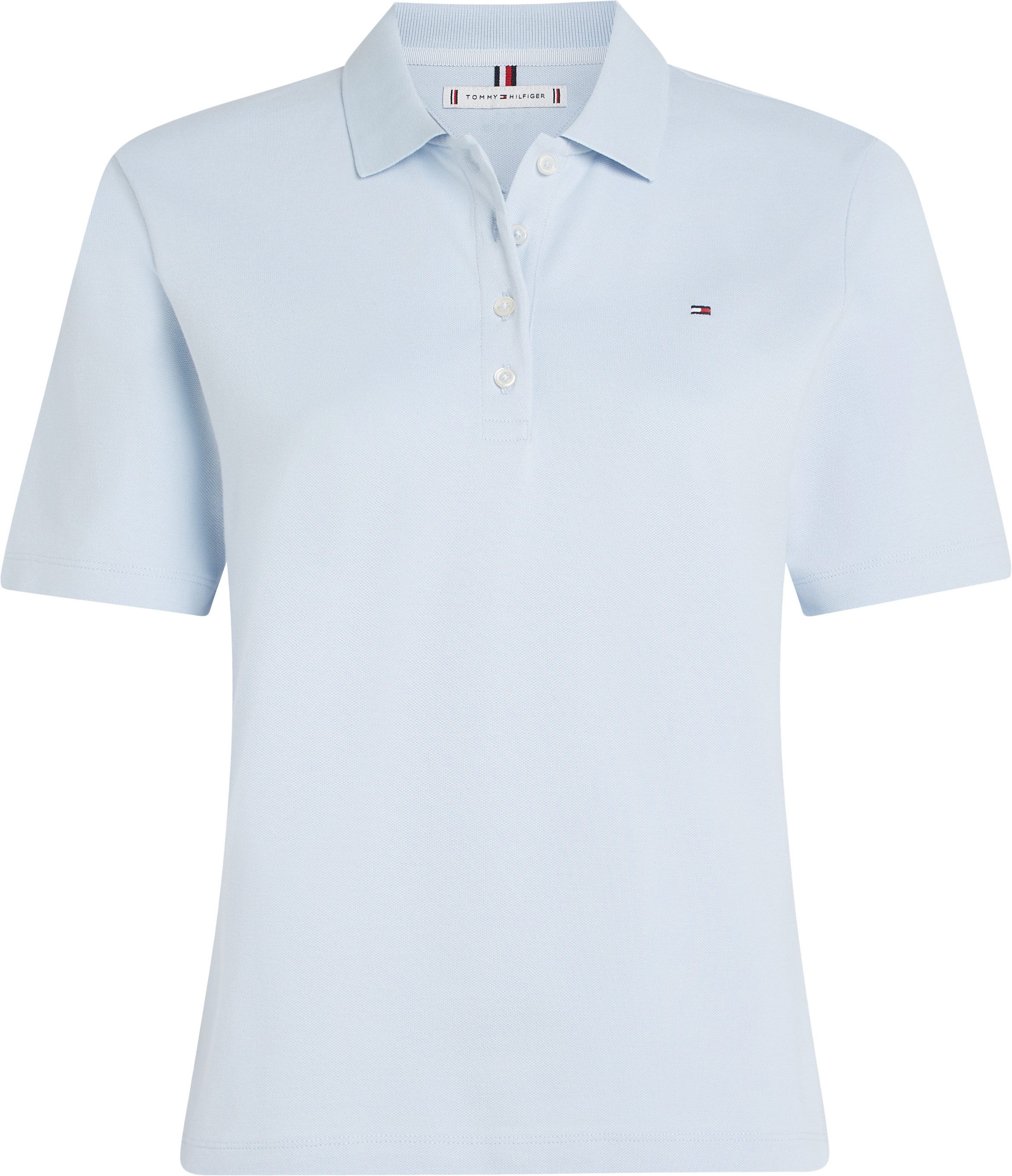 Tommy Hilfiger Poloshirt 1985 Regular Fit Pique Premium Polo met logo-borduursel, met zijsplitten
