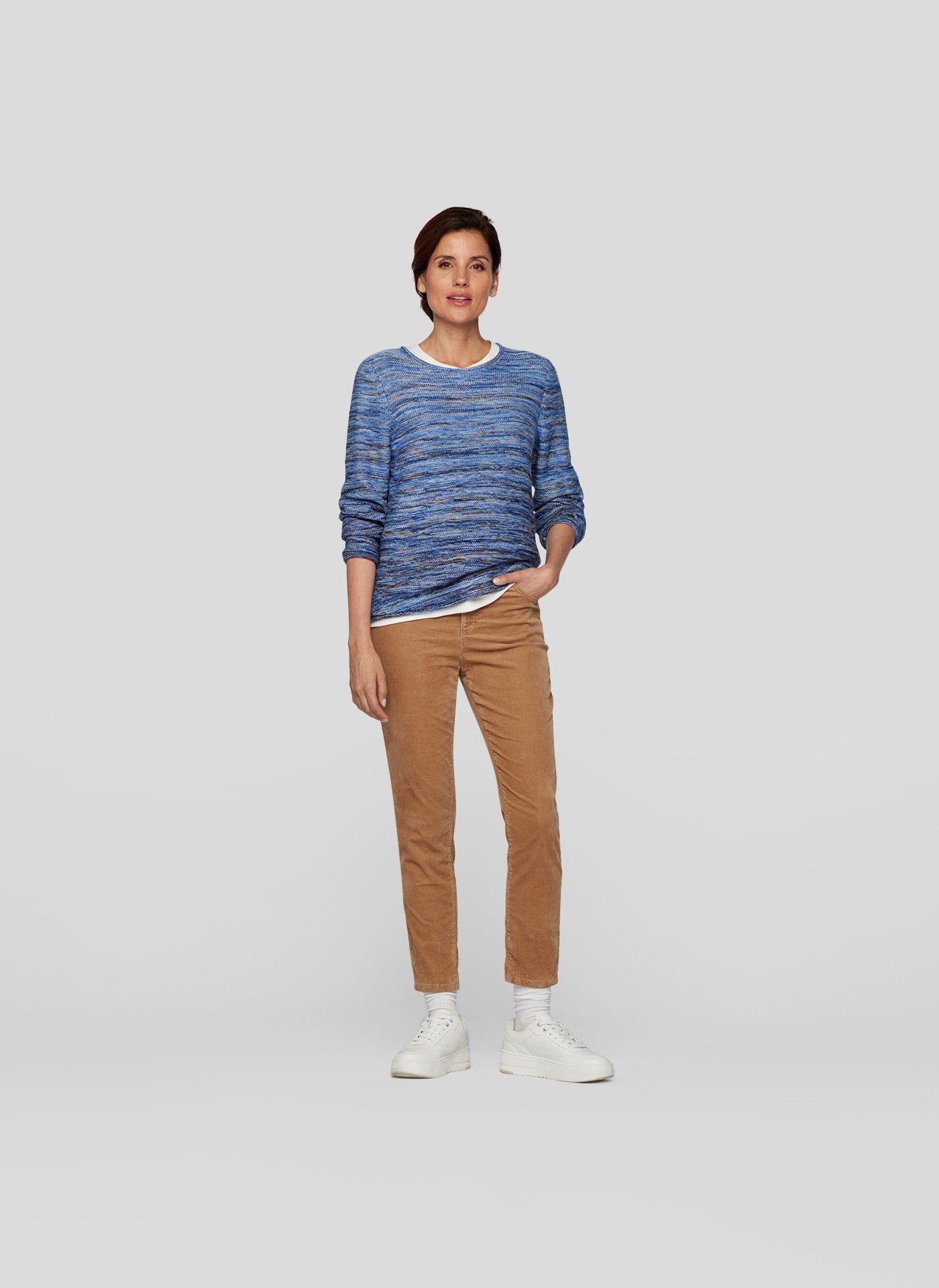 Rabe Gebreide trui in gemêleerde streep-look
