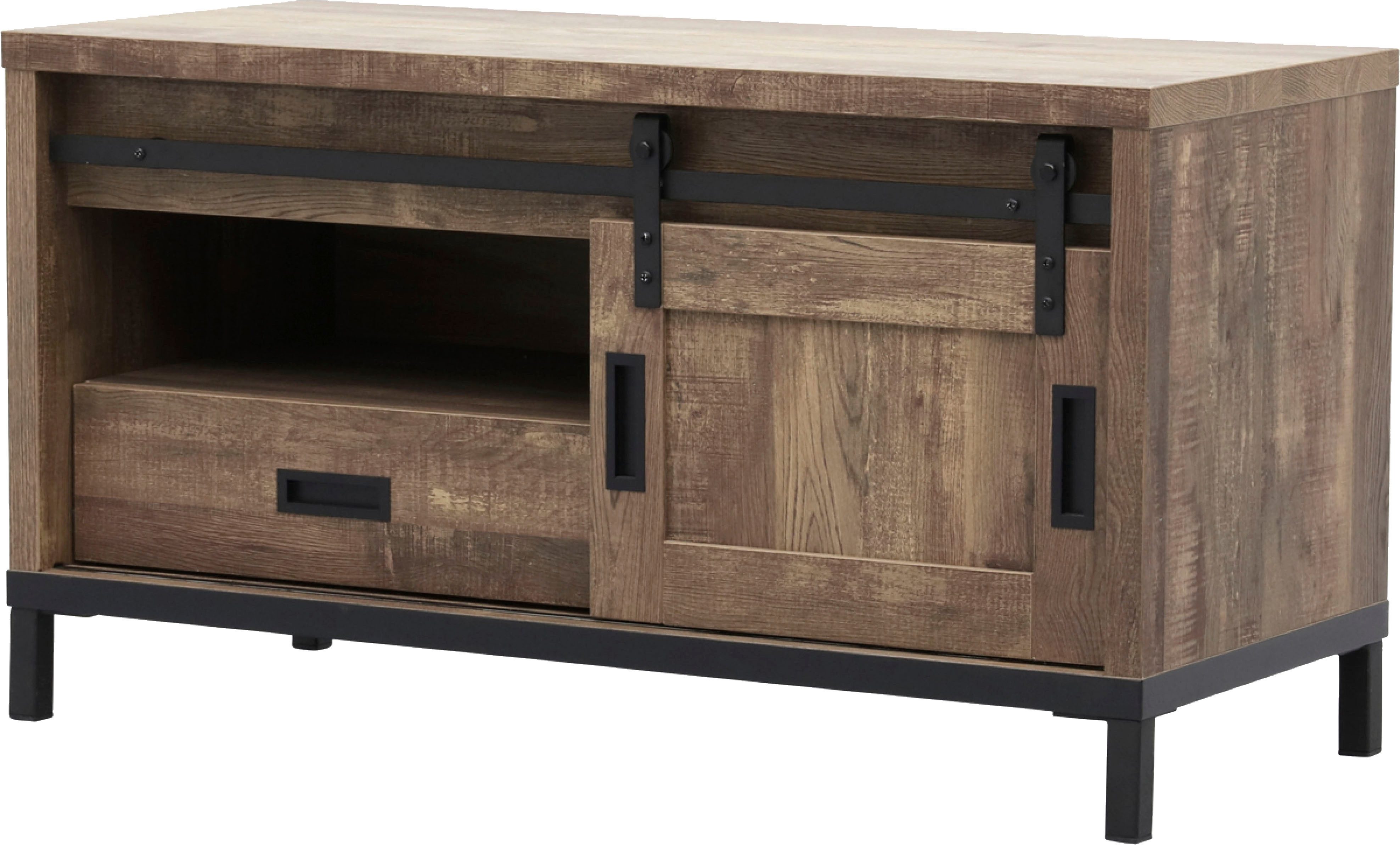 OTTO OMG Design Tv-kast Stanley Lowboard met schuifdeur, breedte 120 cm, in twee breedtes lowboards bruin