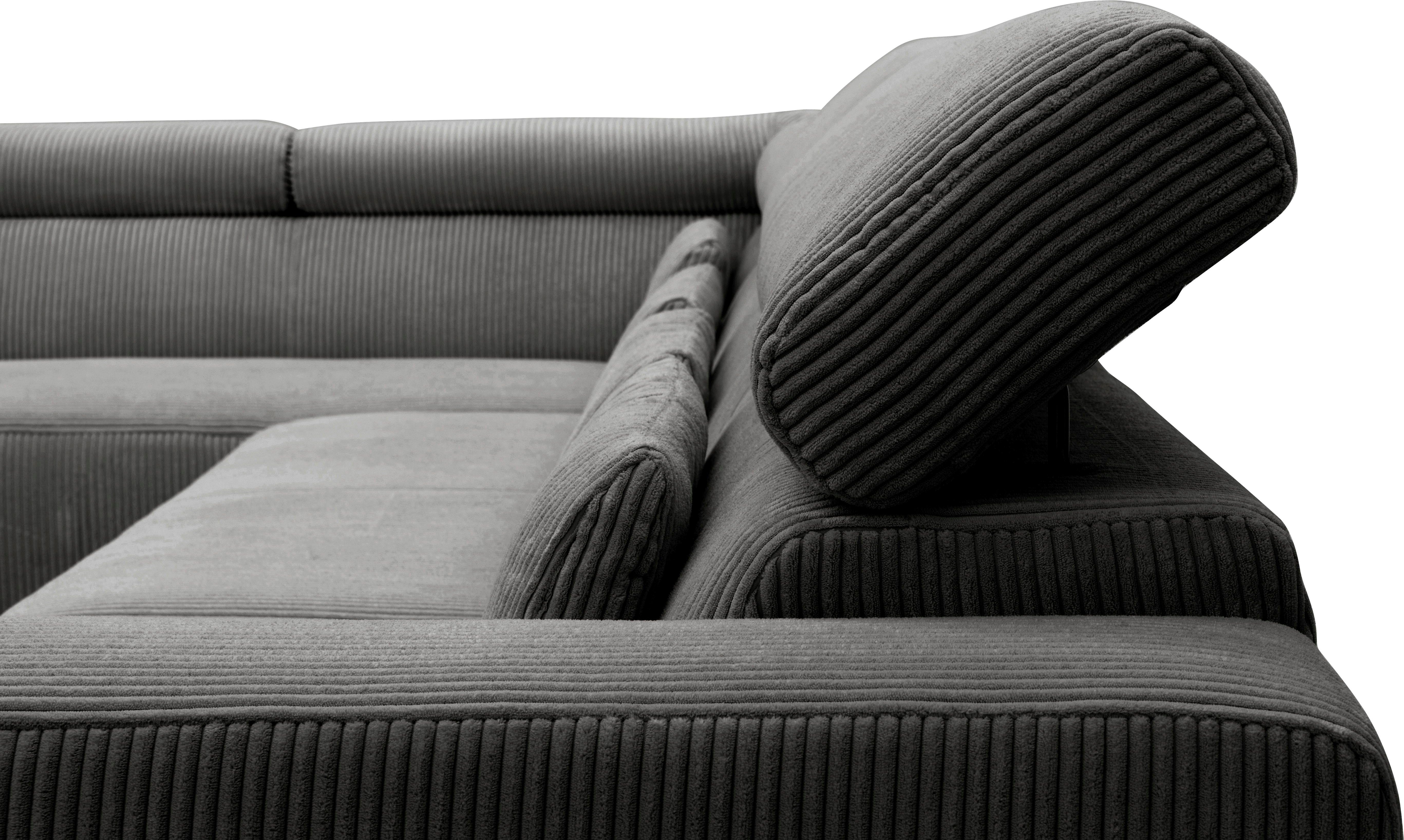 DOMO collection Zithoek Brandon Sitzbelastung 140 kg, mit Nierenkissen, U-Form met hoofdsteunverstelling, optionele zitdiepteverstelling, u-vorm