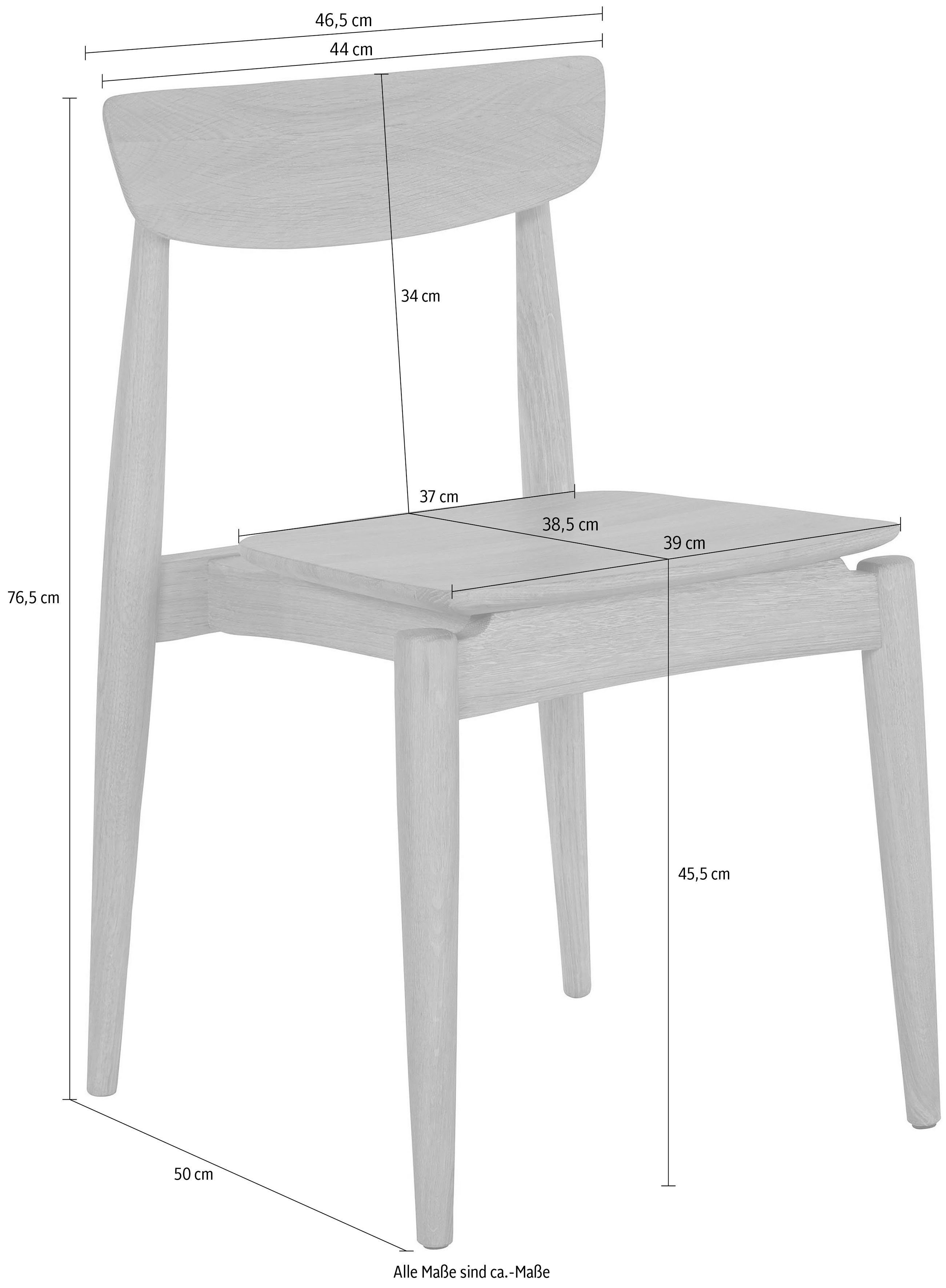 OTTO products Stoel met 4 poten Veikko veganistisch, met plantaardige bio olie behandeld, massief eikenhout, stapelbaar (set, 2 stuks)