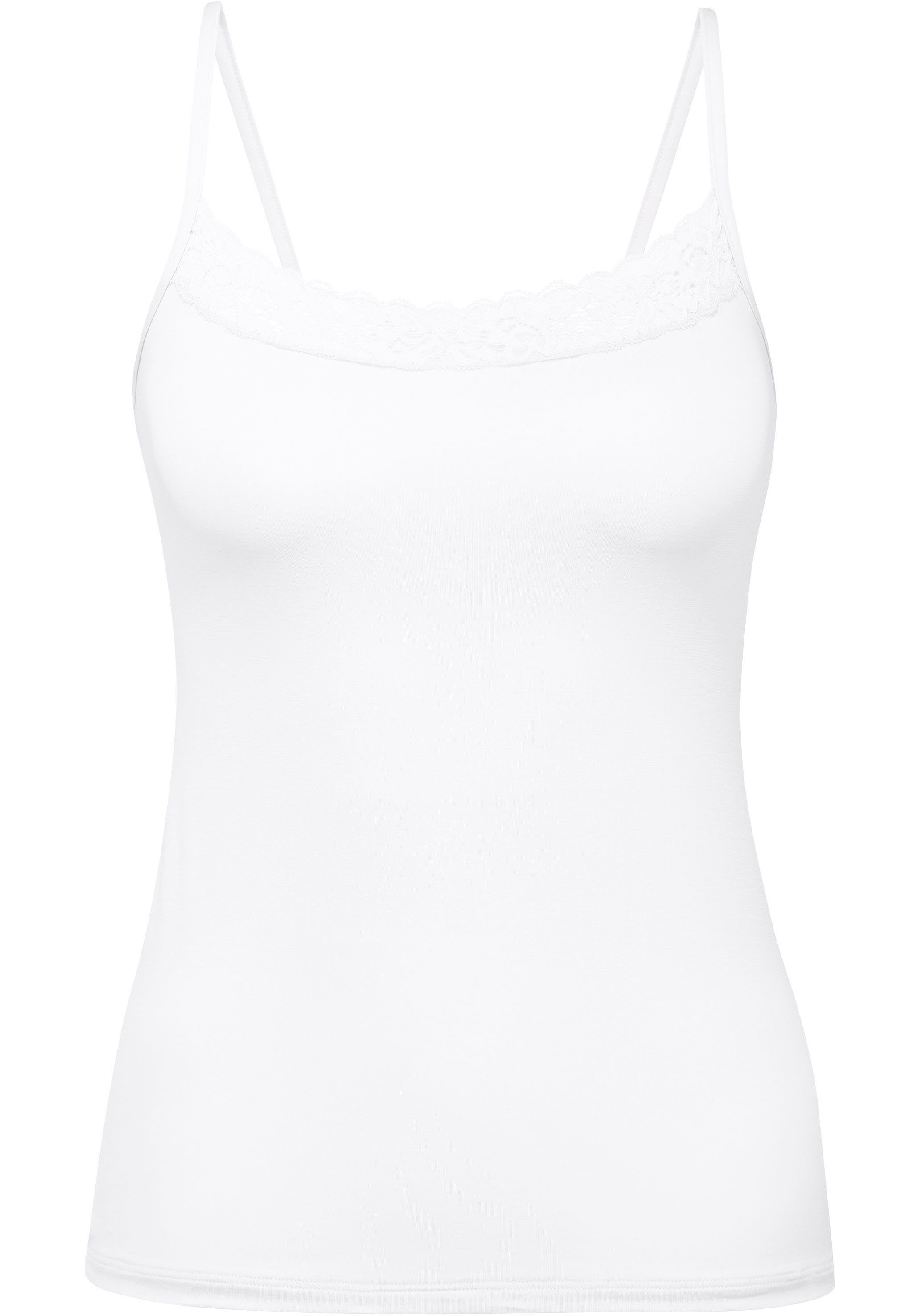 CALIDA Hemd Natural Comfort Lace met verstelbare schouderbanden