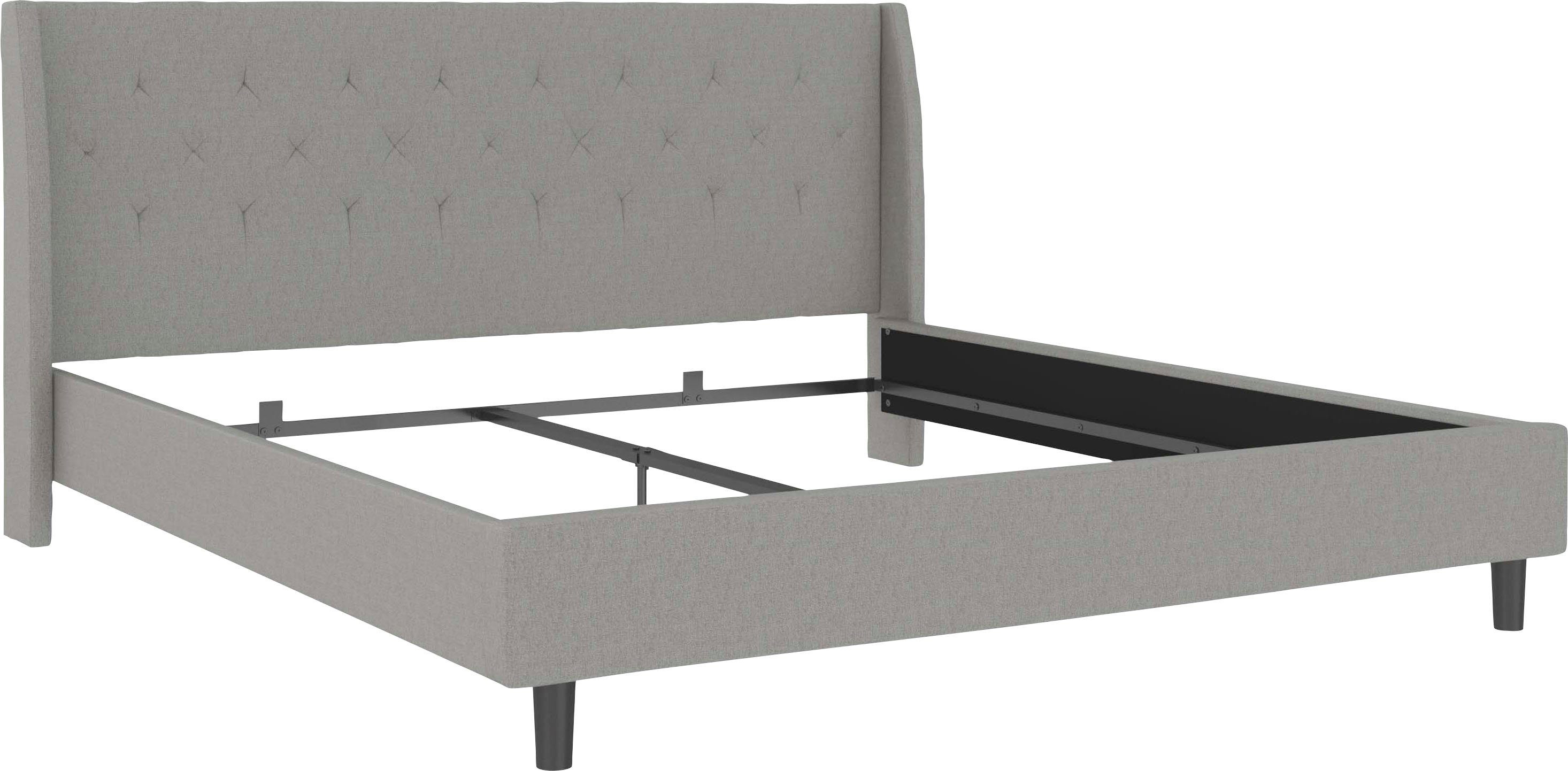 Home affaire Gestoffeerd bed Kempton met ruitencapitonnage, zacht verdikt, ligoppervlak 140x200 of 180x200 cm (1-delig)
