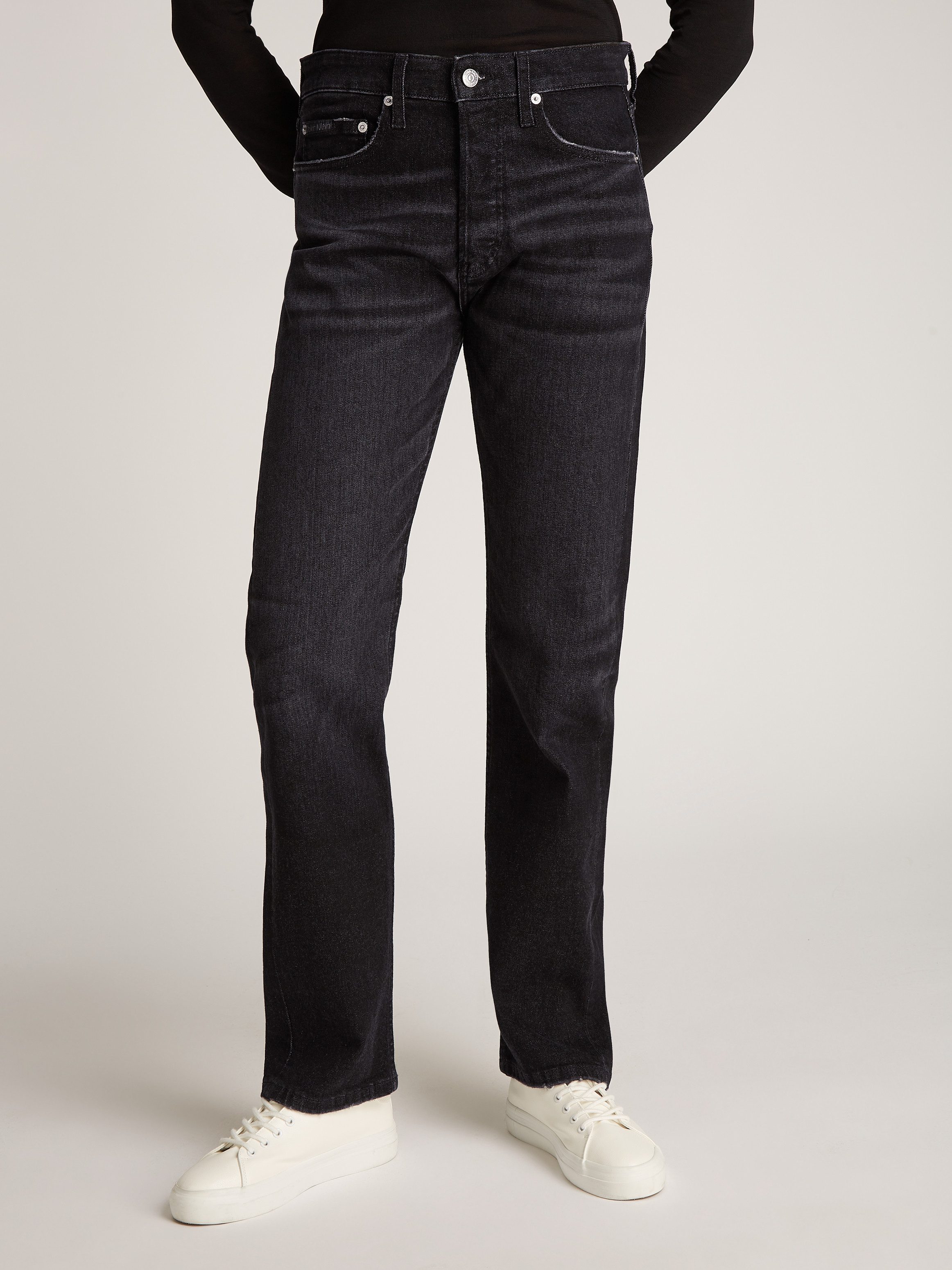 Calvin Klein Straight jeans STANDARD STRAIGHT Muntzakje, logo borduursel