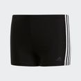 adidas performance zwembroek 3-stripes boxer met contrastkleurige strepen opzij zwart
