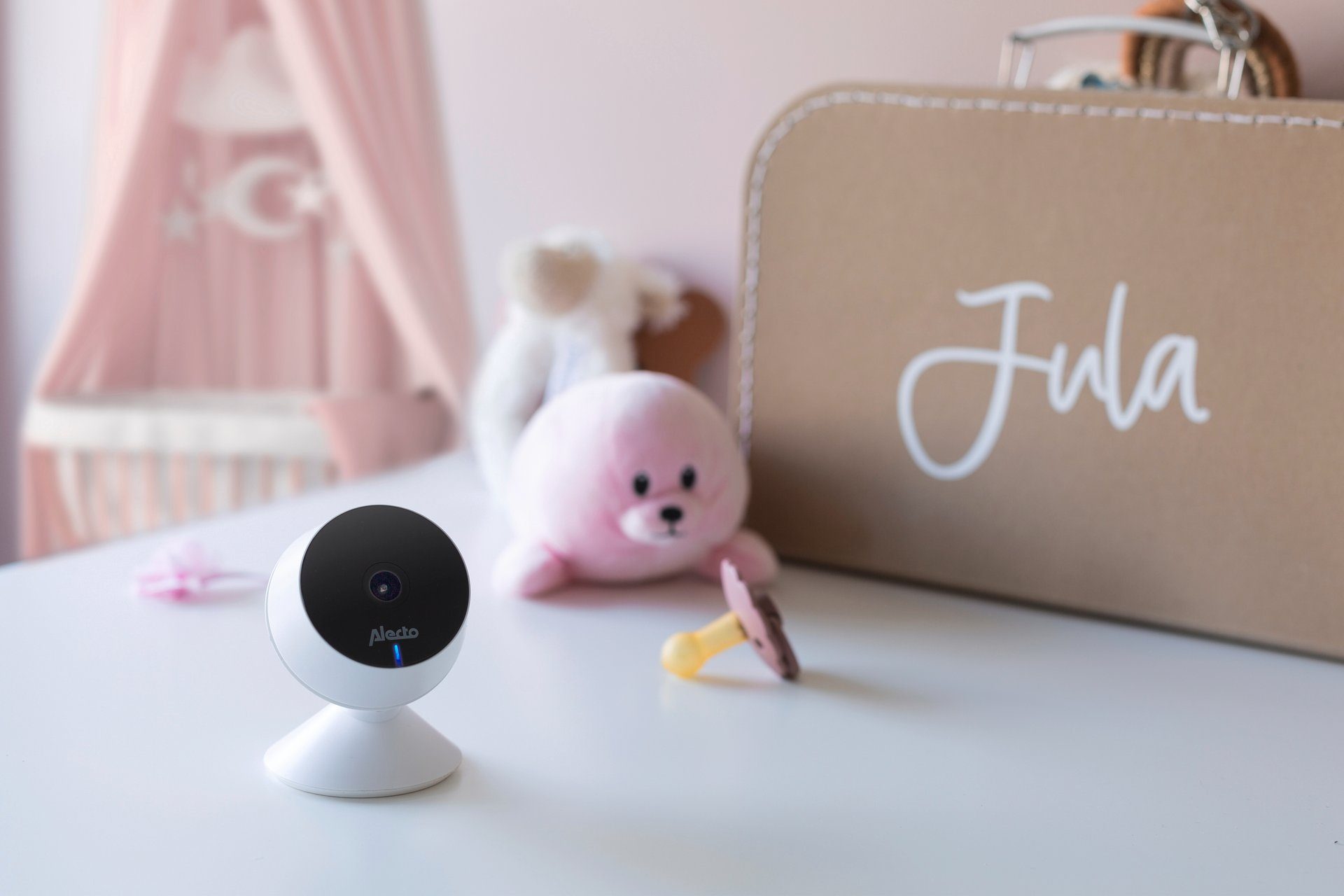 Alecto Video-babyfoon SMARTBABY5 - WLAN babyfoon met camera met feedbackfunctie, smart life-app voor ios en android