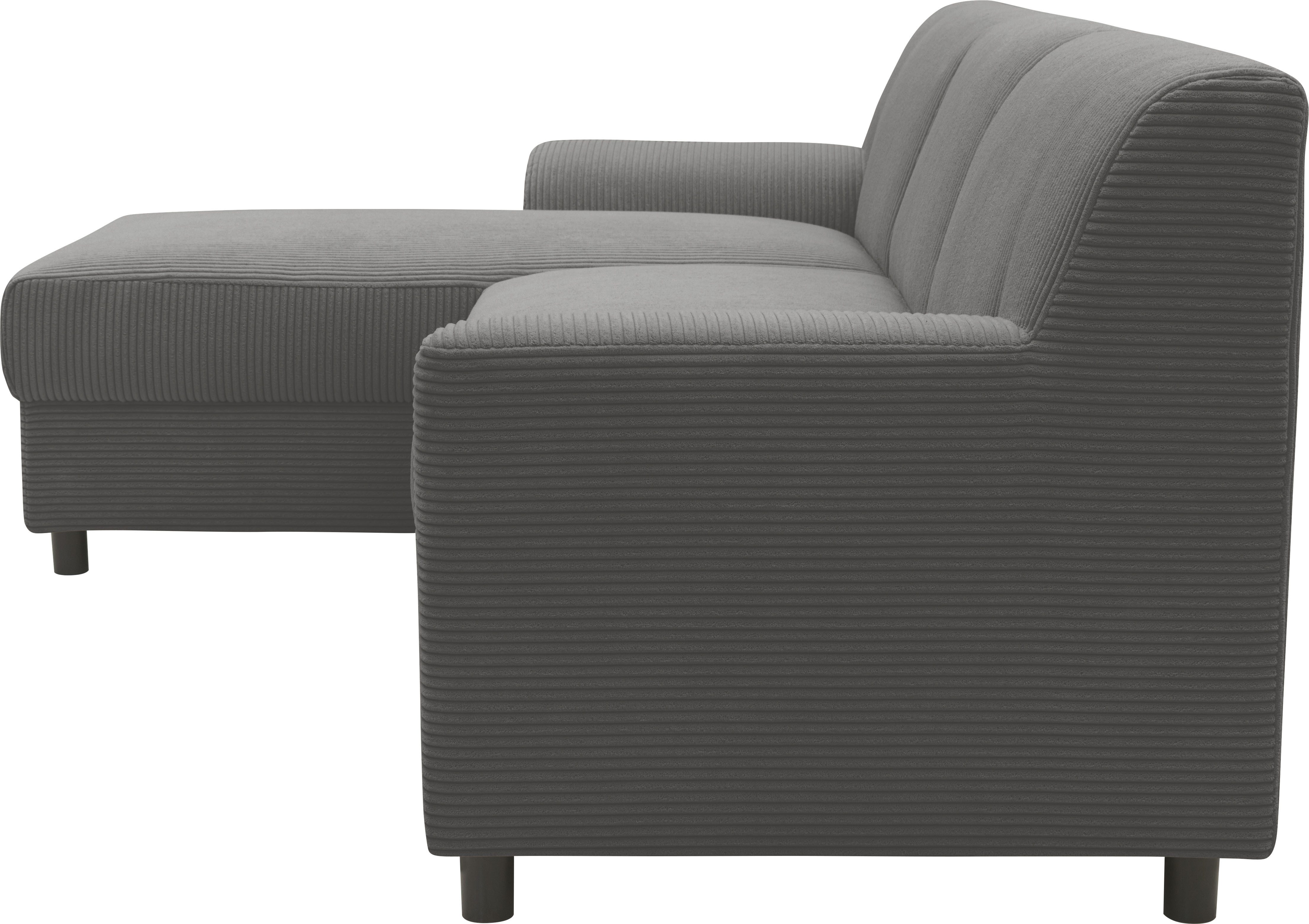 INOSIGN Hoekbank Turah 2, L-vorm, in Cord en waterafstotende microvezel, Vering B/D/H: 241/146/79 cm, incl. sierkussen, optioneel met bedfunctie