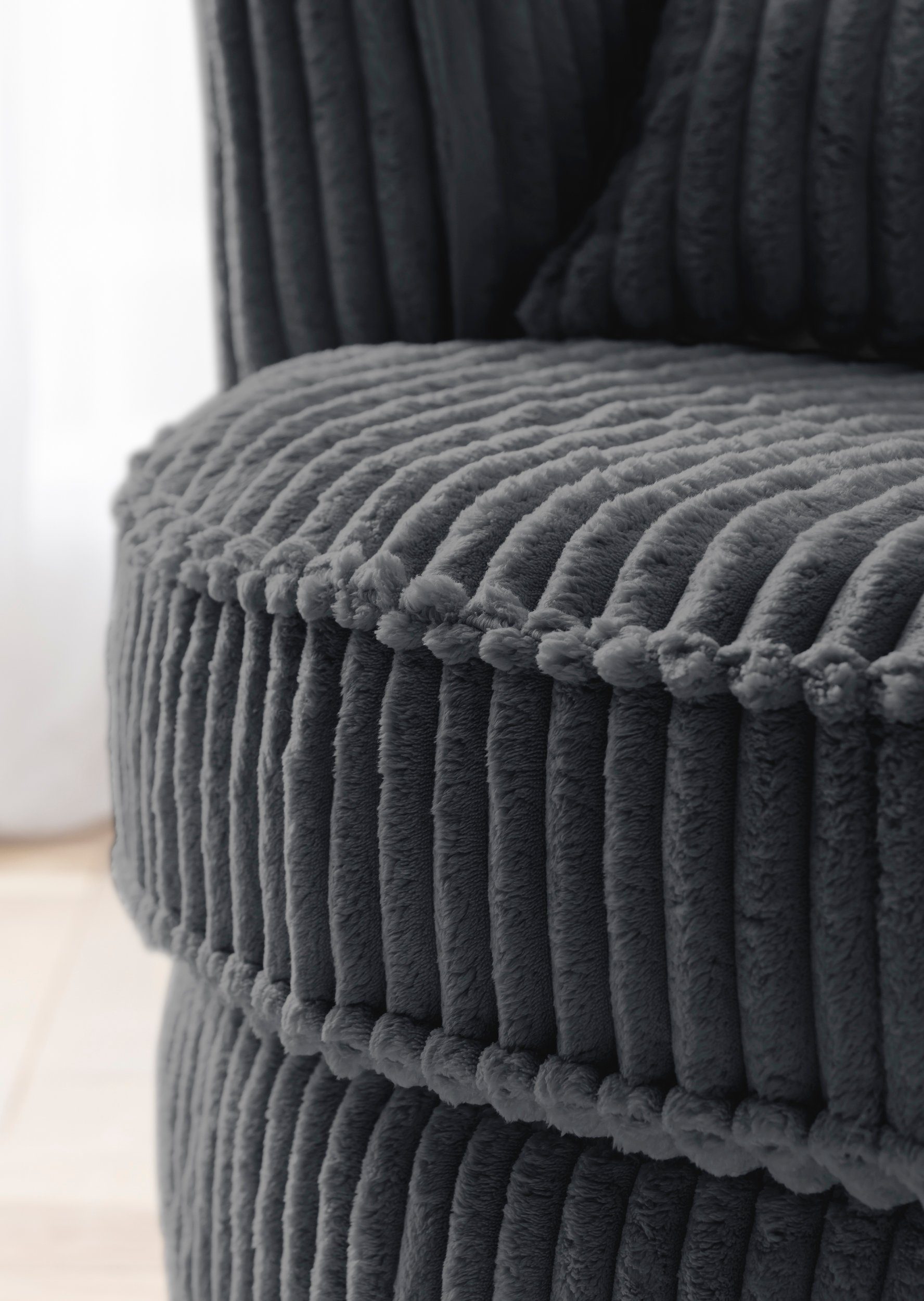 Leonique Draaibare fauteuil MAISIE, Love Seat XXL, leesfauteuil BIG- Zetel in MEGA CORD en geweven velours, 360 graden draaibaar