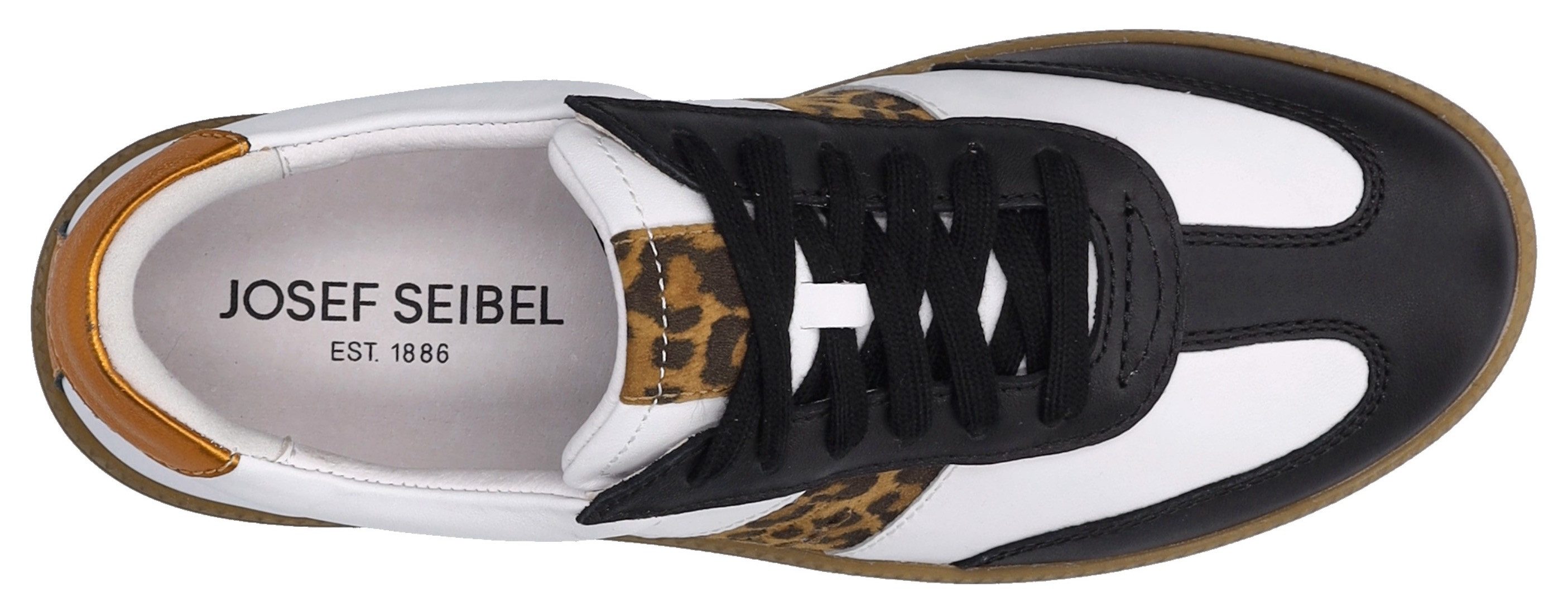 Josef Seibel Sneakers Joleen 03 , retro sneaker, veterschoen, comfort-schoen met leeuw-patroon