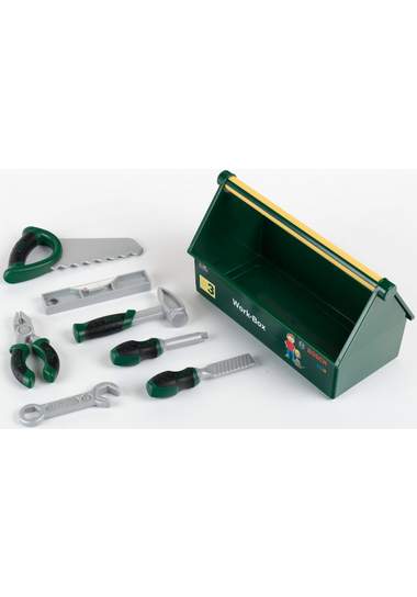 klein speelgoed-gereedschapskoffer bosch work-box made in germany (set) groen