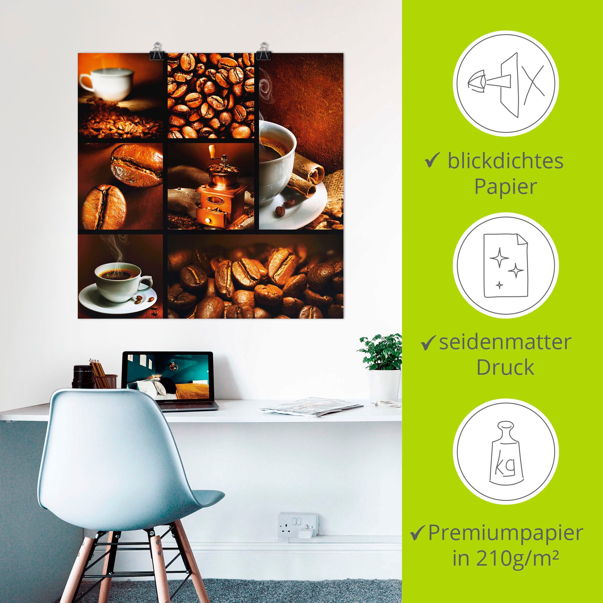 Artland Artprint Koffie collage als artprint op linnen, poster, muursticker in verschillende maten