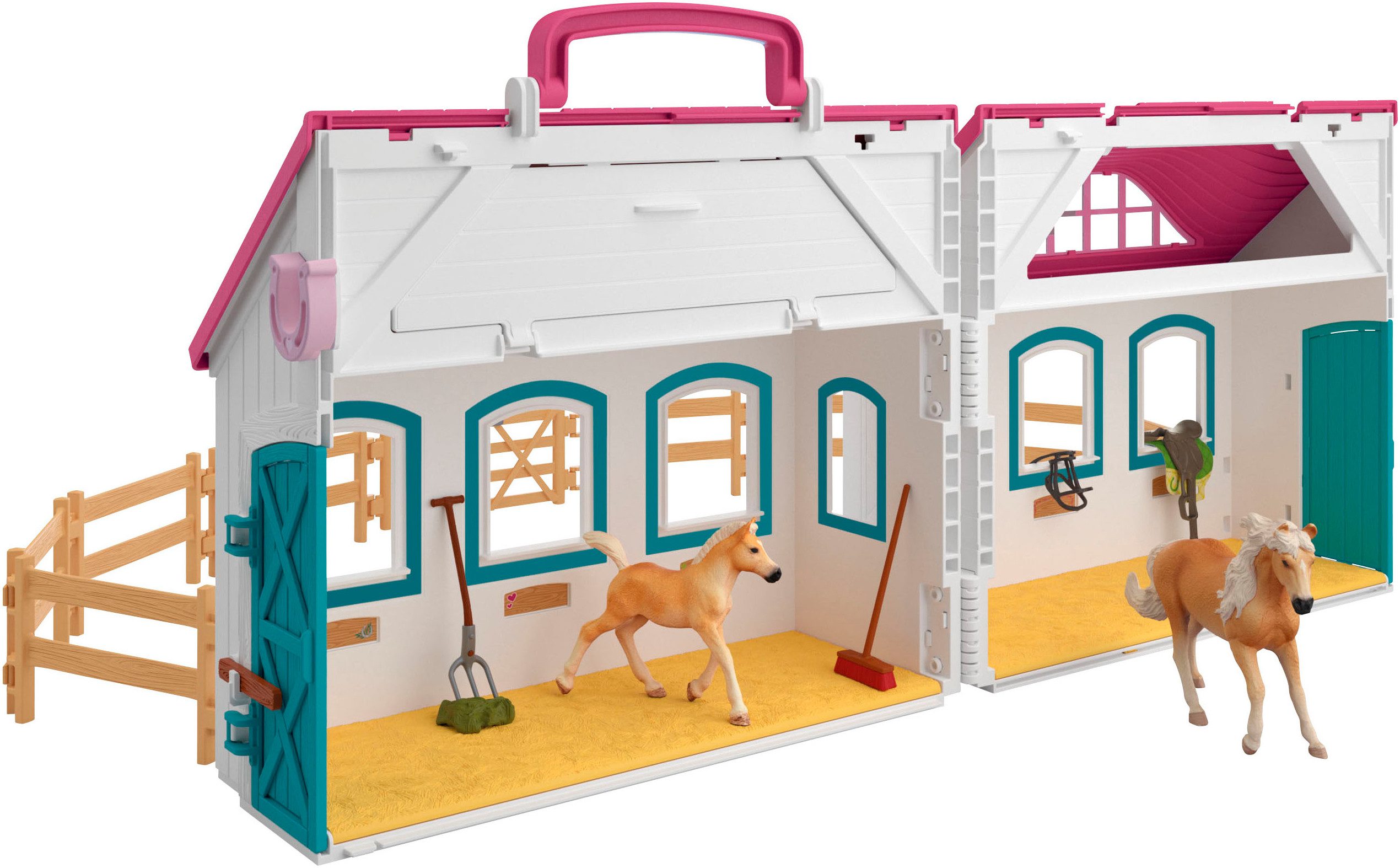Schleich® Speelwereld HORSE CLUB, Offenstall -Kleines Hufeisen (42703)