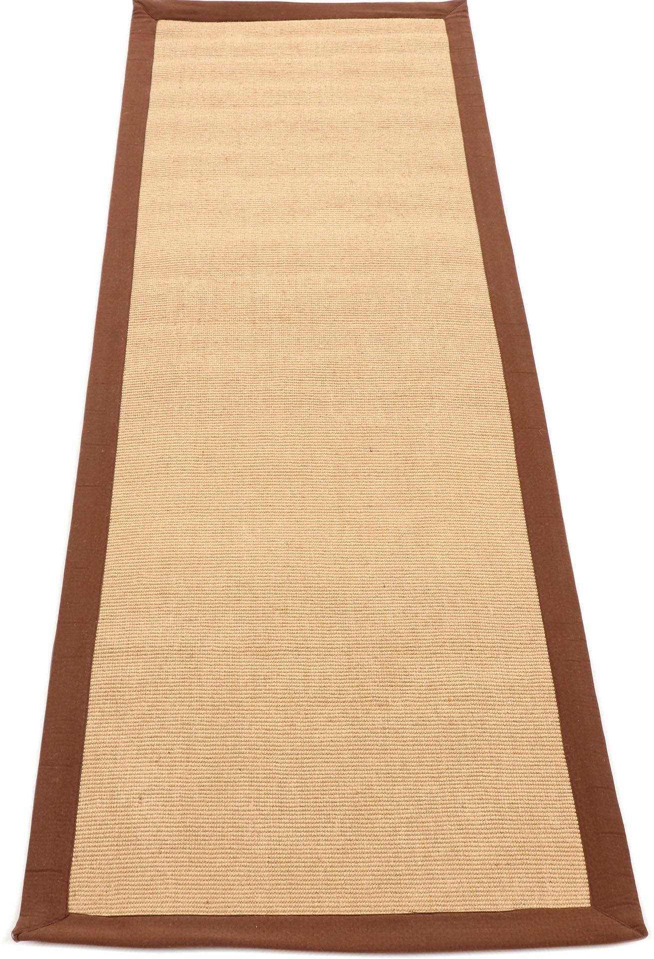 carpetfine Loper Sisal met gekleurd randdessin, antislip achterzijde