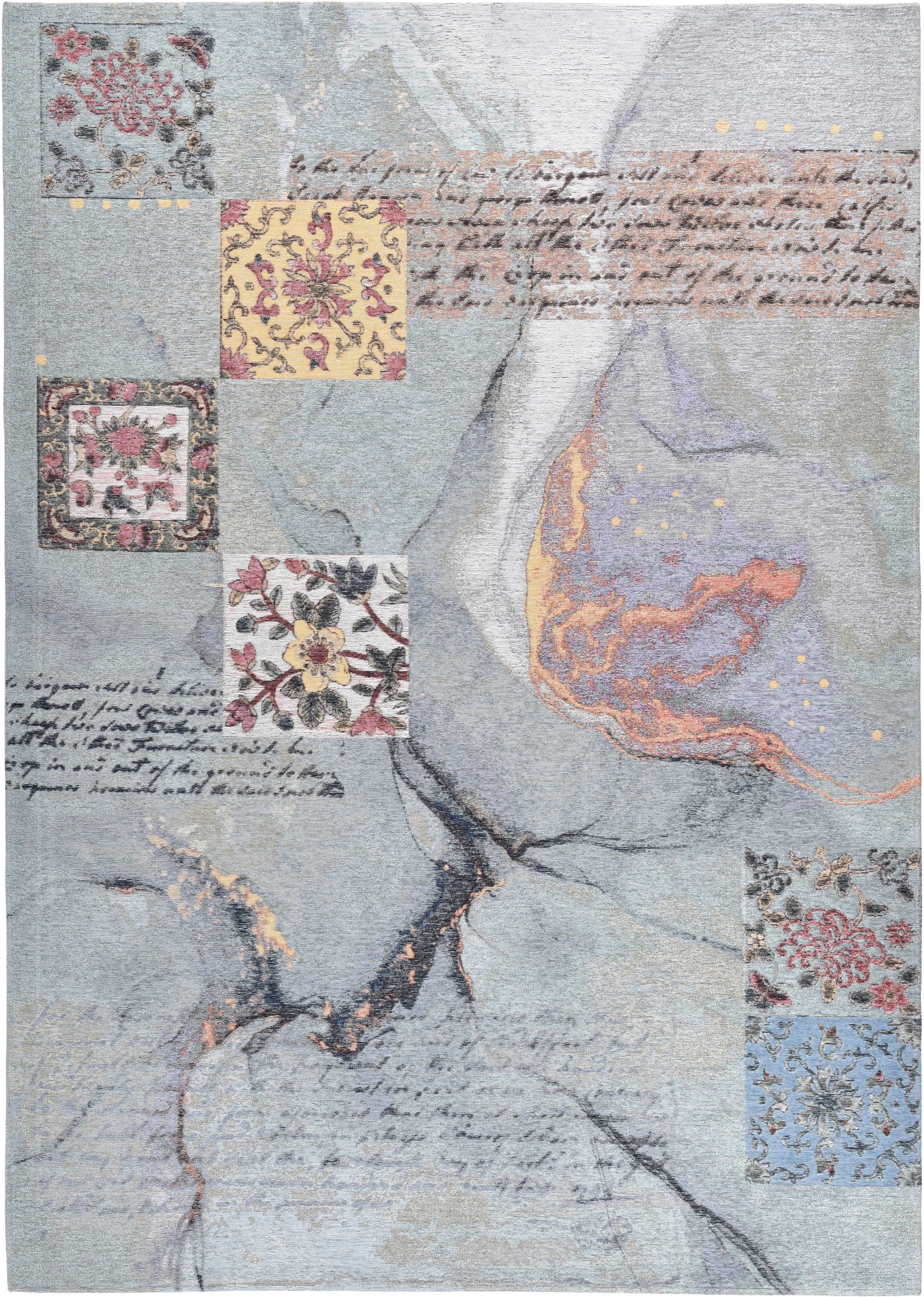 Gino Falcone Vloerkleed Cosima-106 plat geweven jacquard-vloerkleed, met chenillegaren, modern design