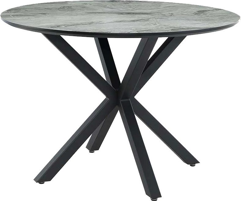 Jockenhöfer Gruppe Eettafel Ontario rond, 110 cm ø, marmerlook, metalen onderstel