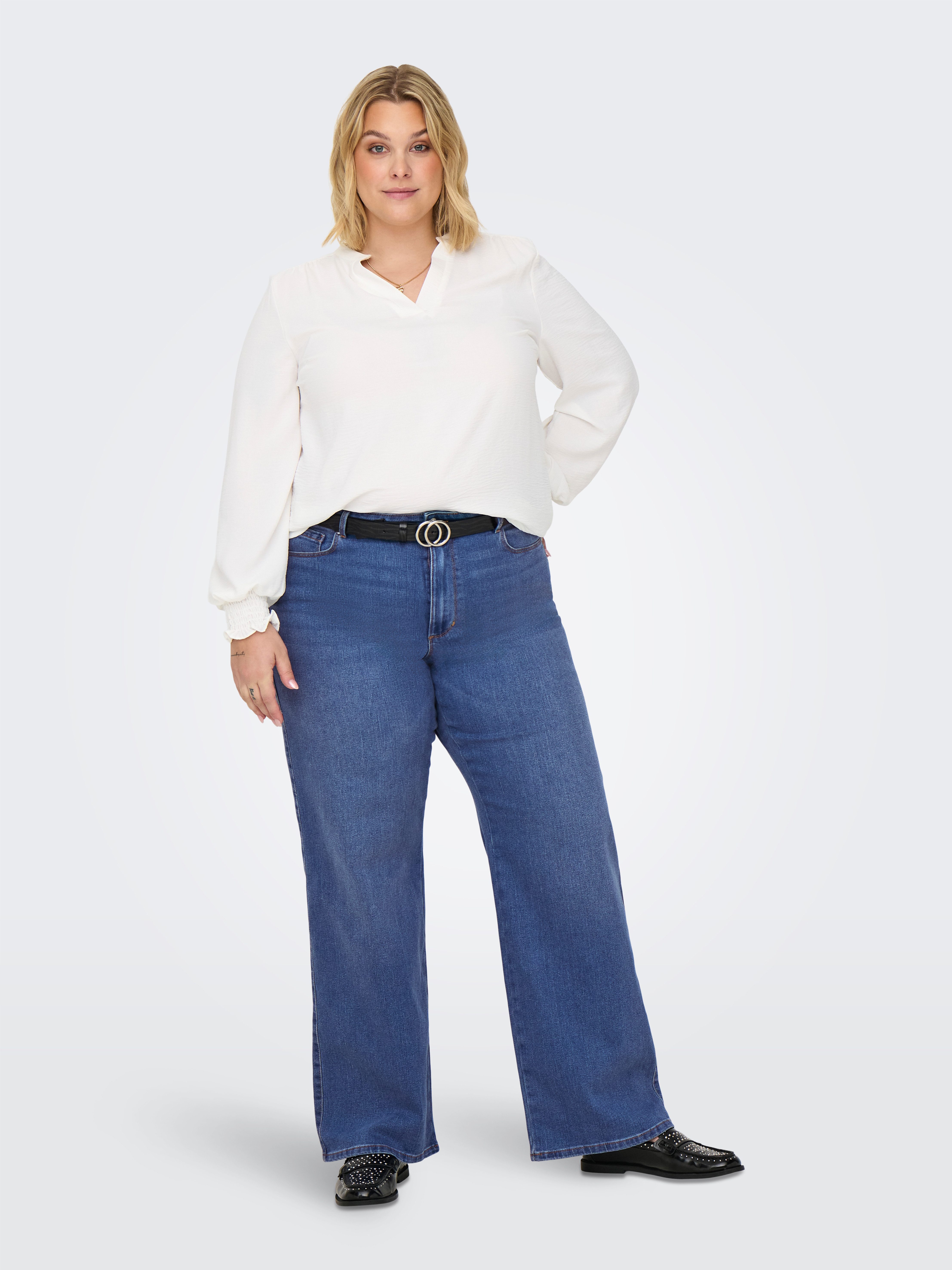 ONLY CARMAKOMA High-waist jeans CARSNOW HW WIDE DNM JEANS PIM MBD NOOS