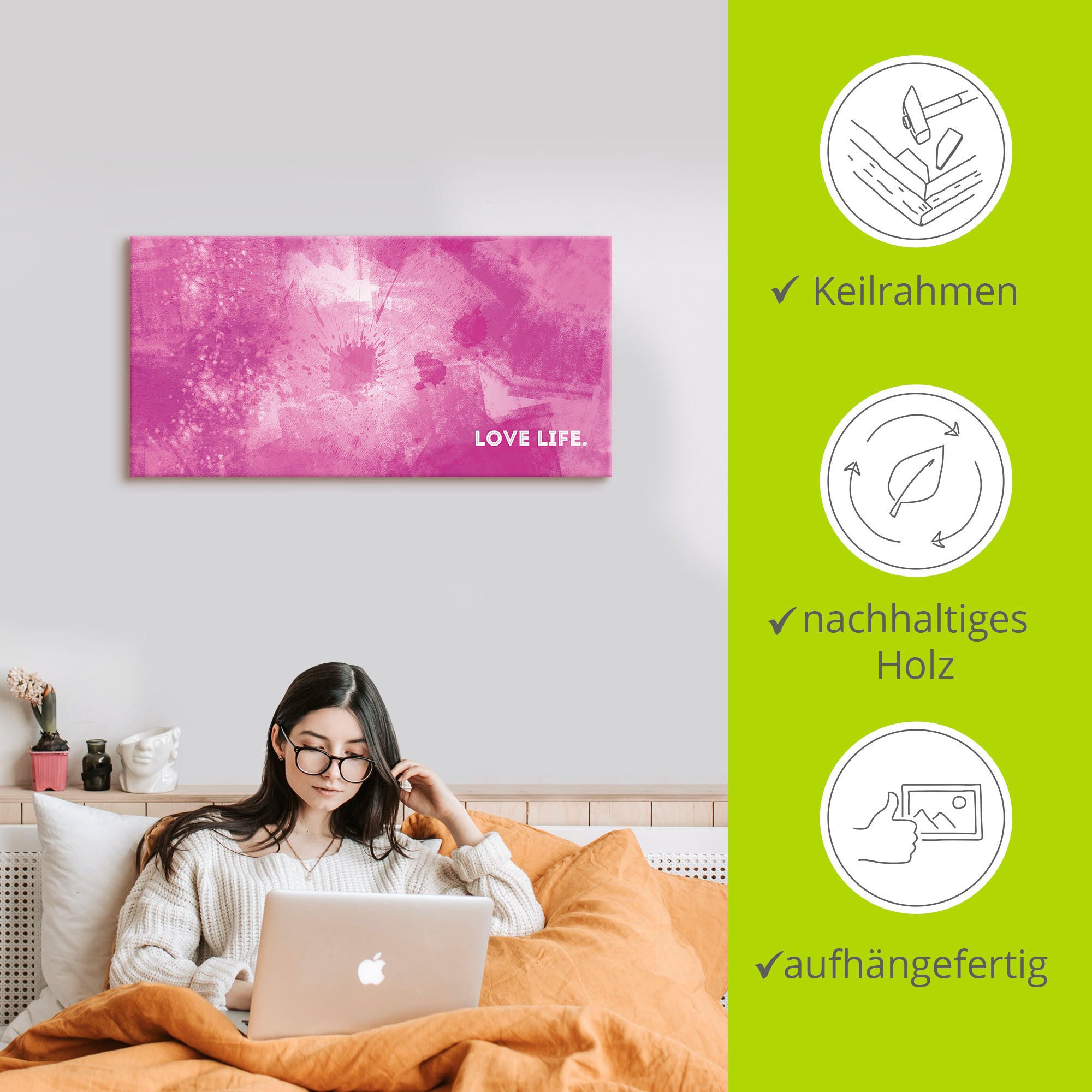 Artland Artprint op linnen Emotionele kunst liefdesleven