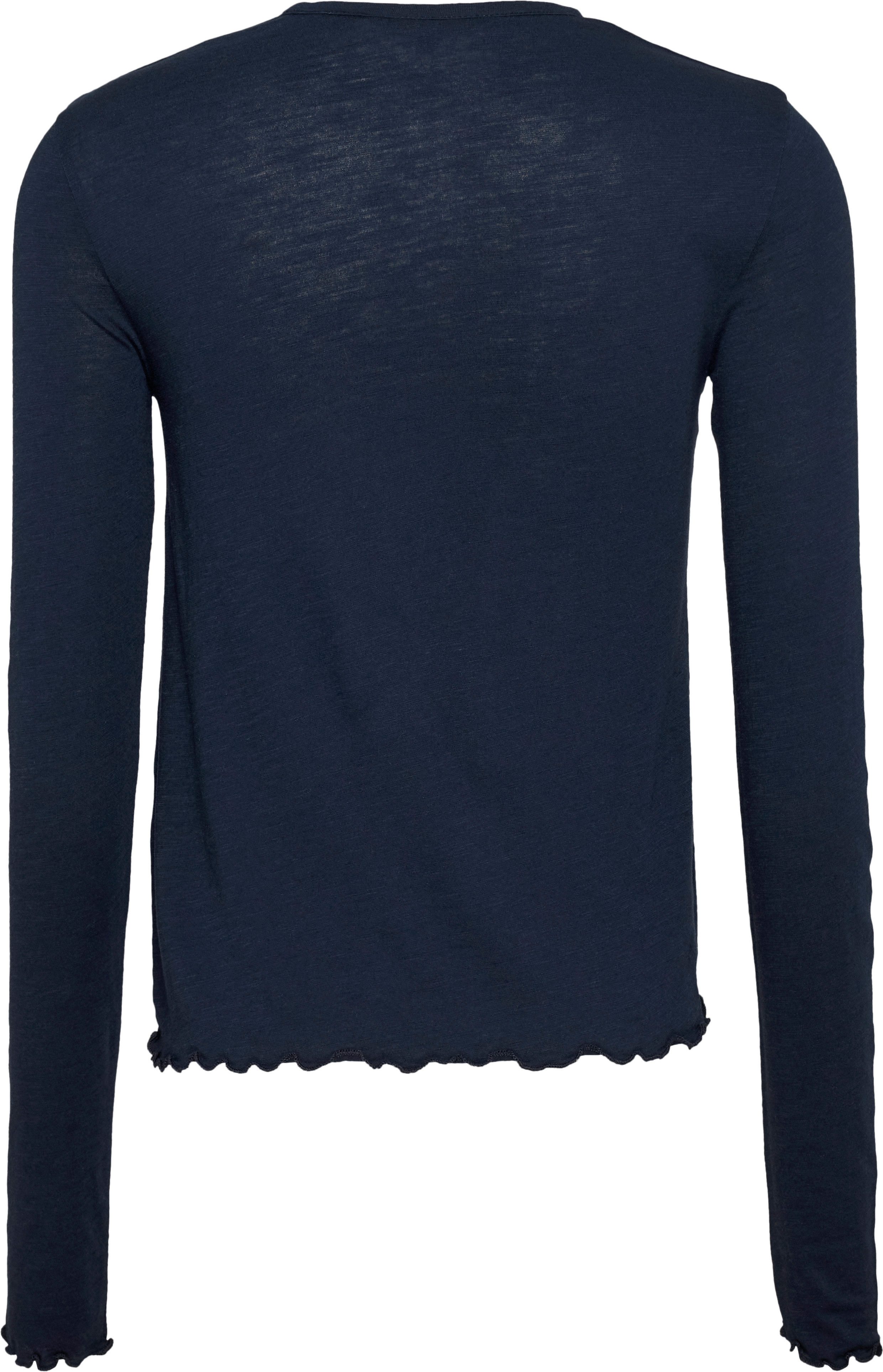 TOMMY JEANS Shirt met lange mouwen TJW SLUB SOFT TEE LS met babylock-zoom logo-borduursel