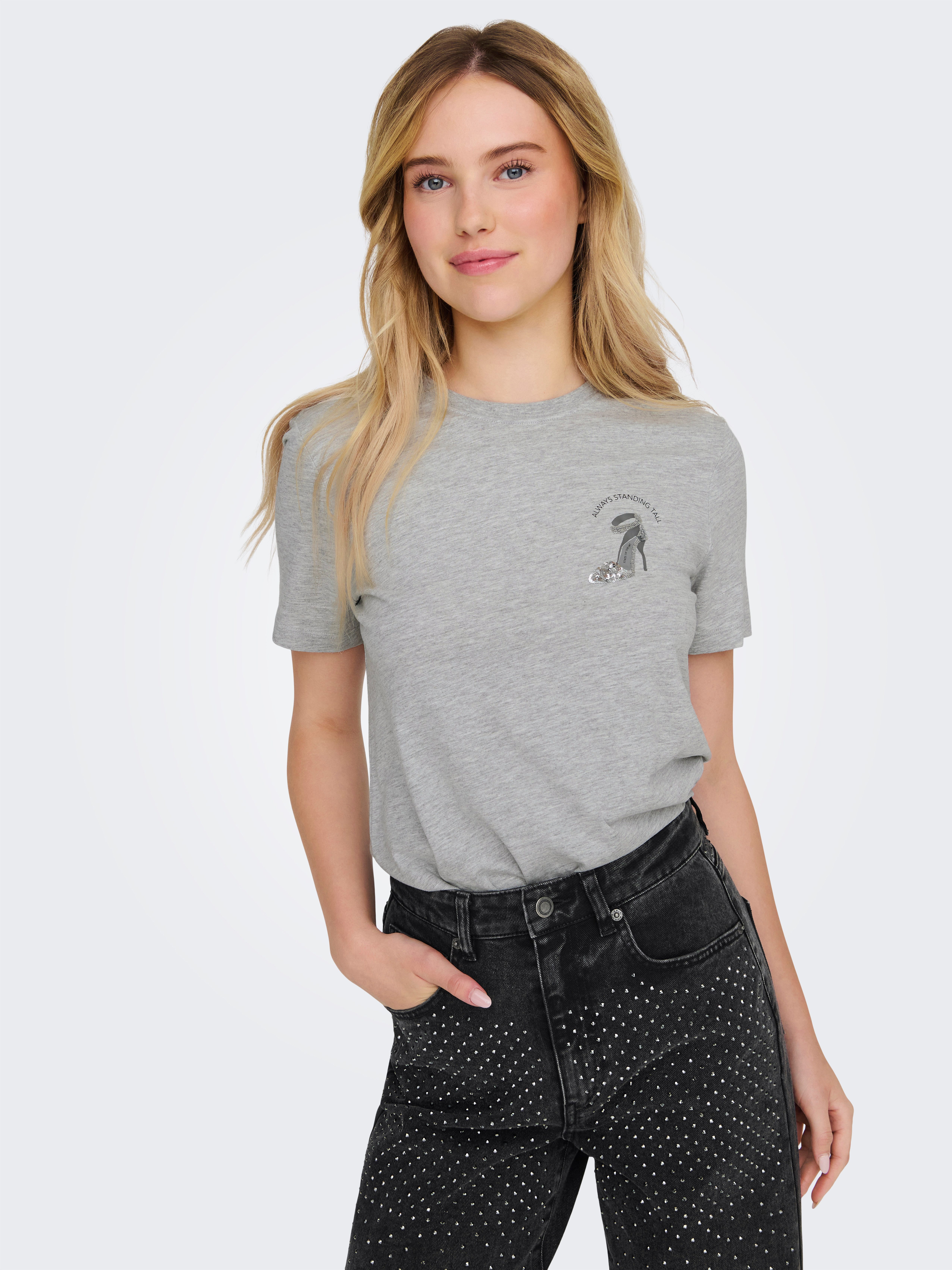 Only Shirt met korte mouwen ONLKITA LIFE REG S/S HEEL TOP BOX JRS