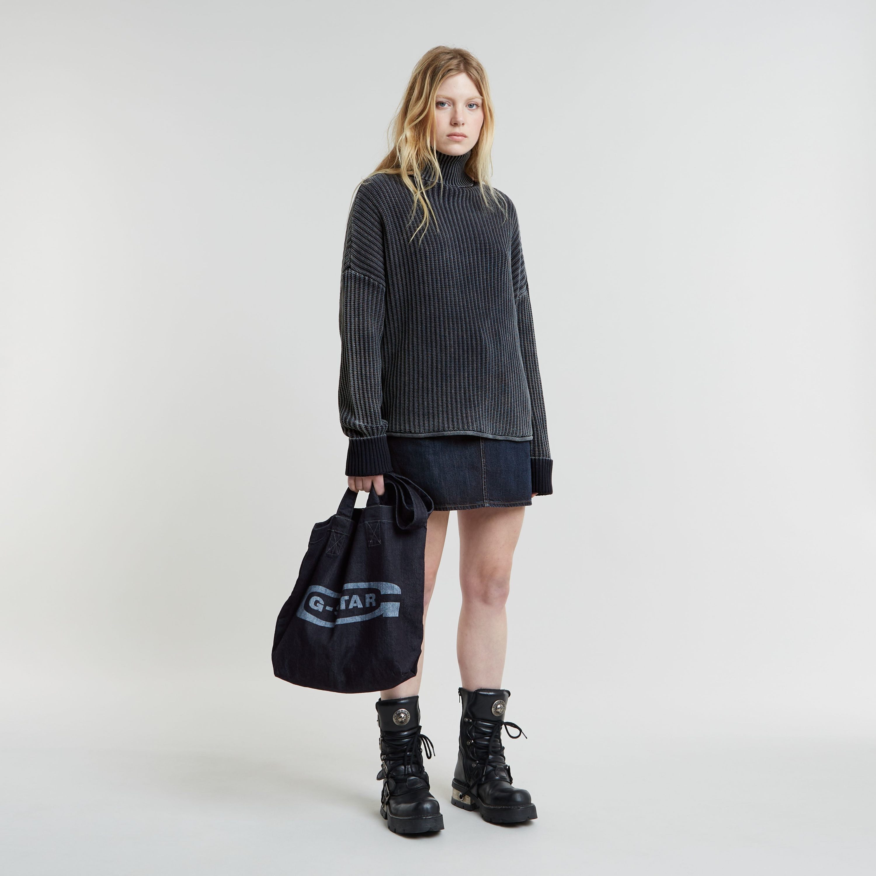 G-Star RAW Gebreide trui Loose Overdyed Turtle Knit wmn