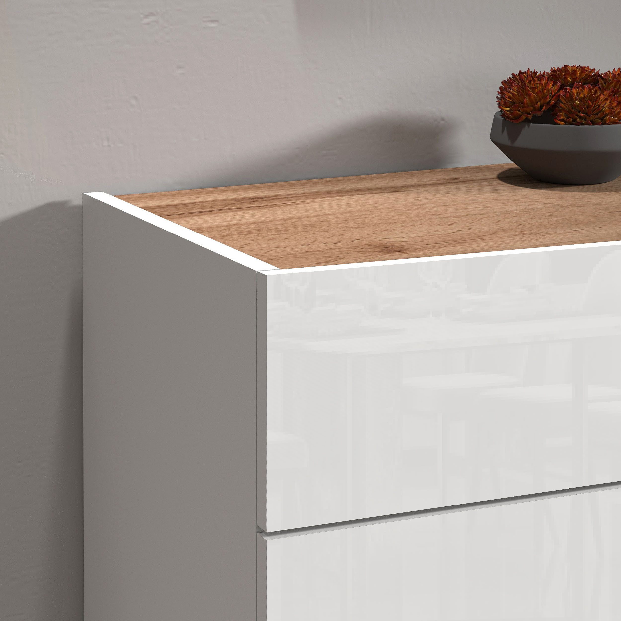 INOSIGN Dressoir Garda, Ladekast, Kast, Buffet 2 deuren, 1 lade, greeploos breedte 80,9 cm
