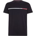 tommy hilfiger t-shirt two tone chest stripe tee blauw