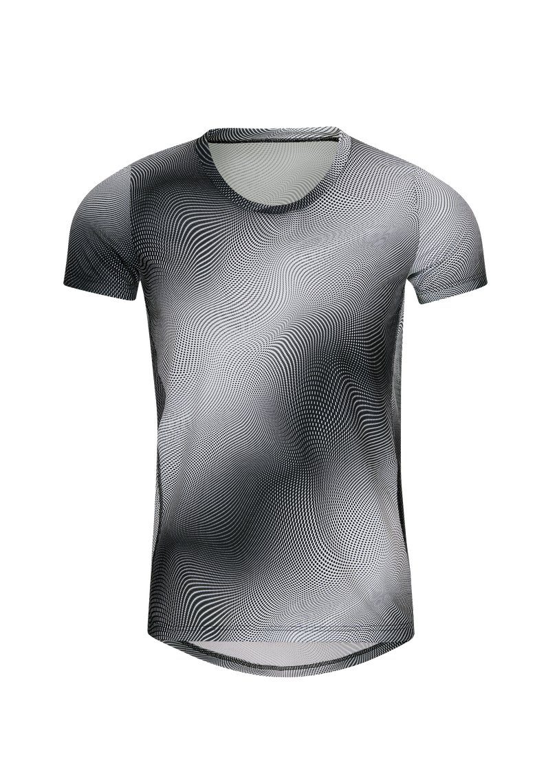 Trigema T-shirt TRIGEMA COOLMAX® sportshirt met een modieuze print (1-delig)