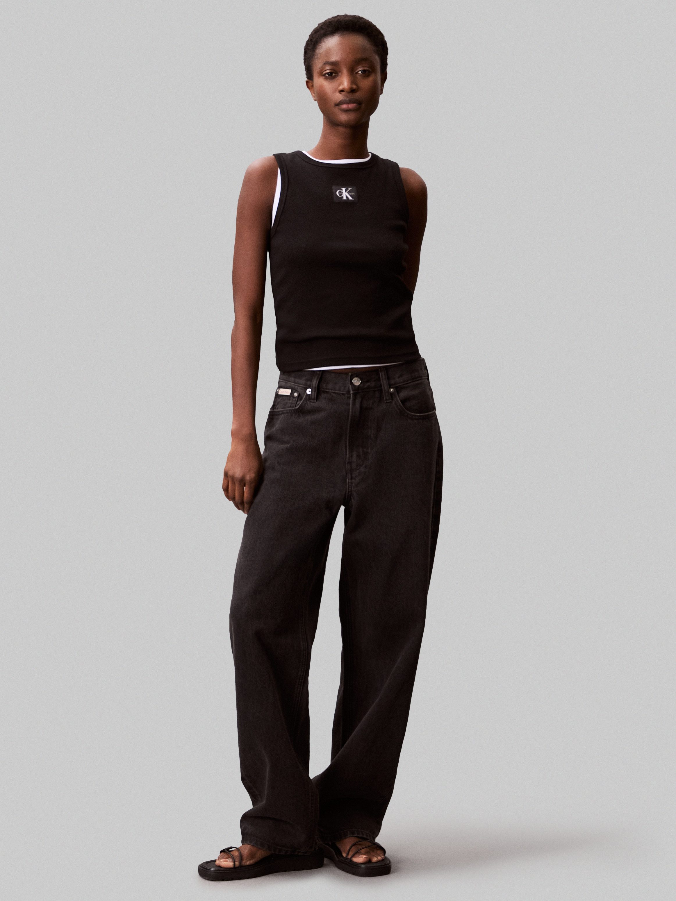 Calvin Klein Tanktop A - WVN LBL 2X2 CTTN