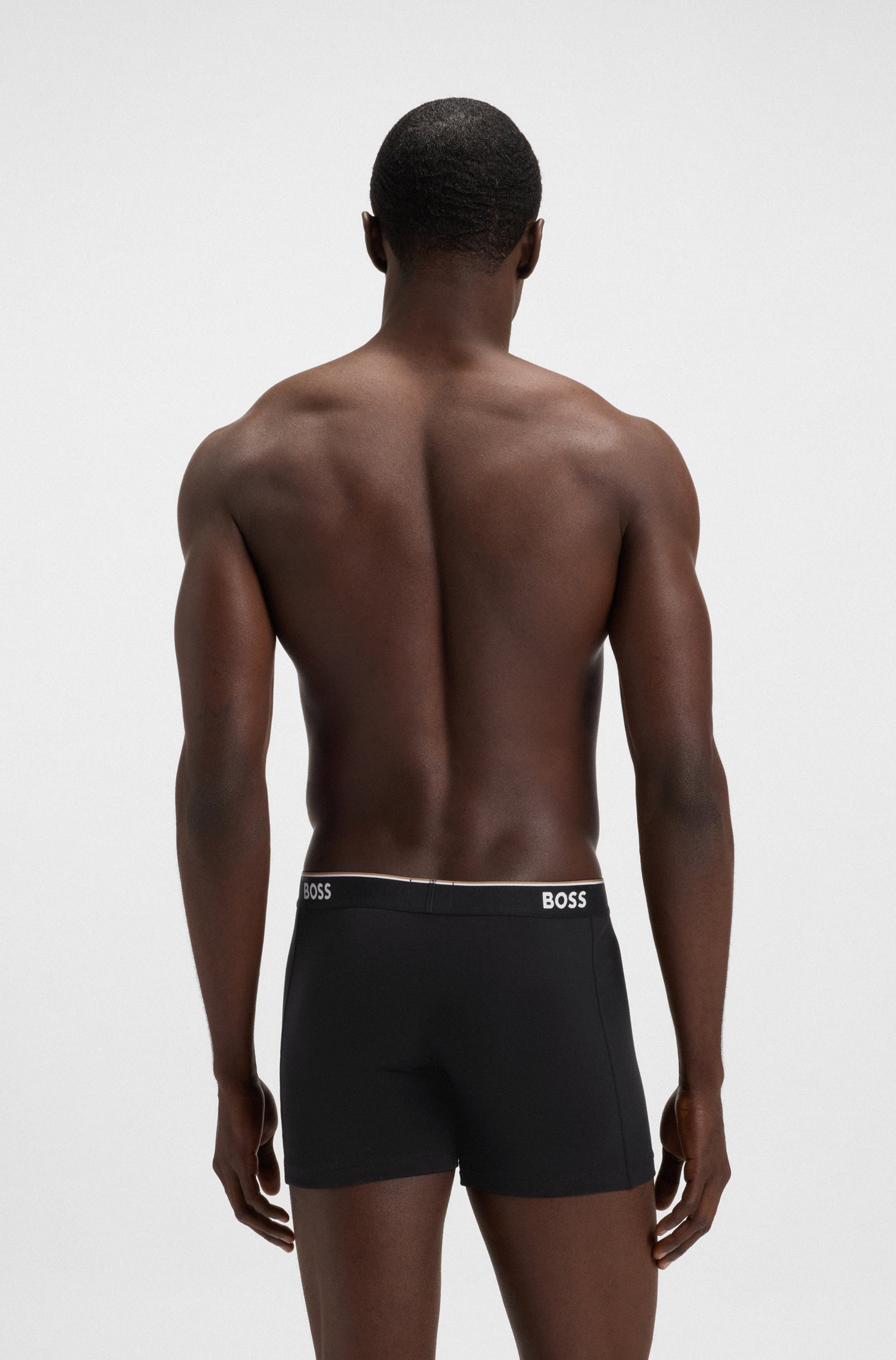 BOSS Lange boxershort BRIEF 3 PACK met in kleur bijpassende weefband (3 stuks)