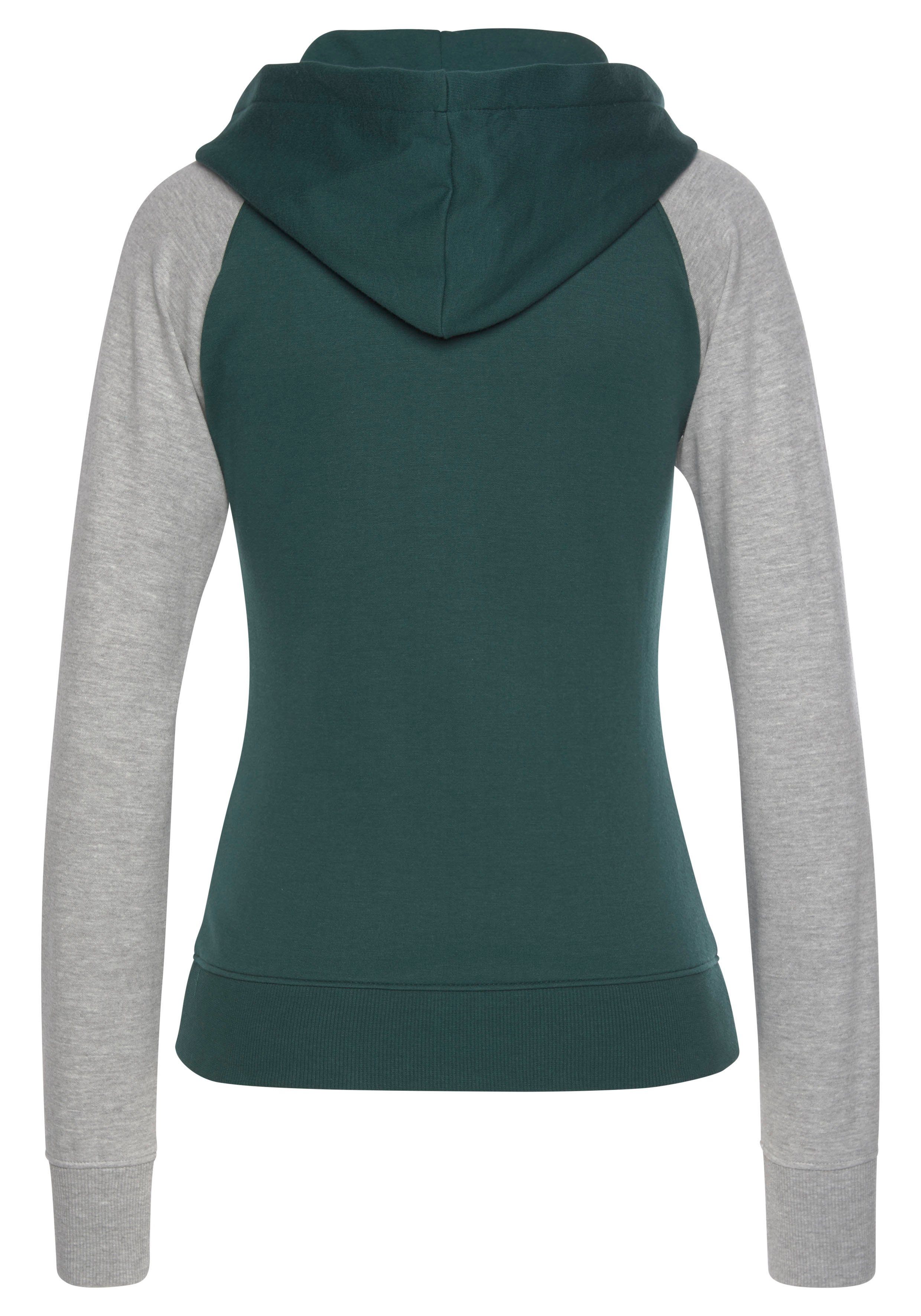 Bench. Loungewear Capuchonsweatvest met kleurafgebakende mouwen, loungepak